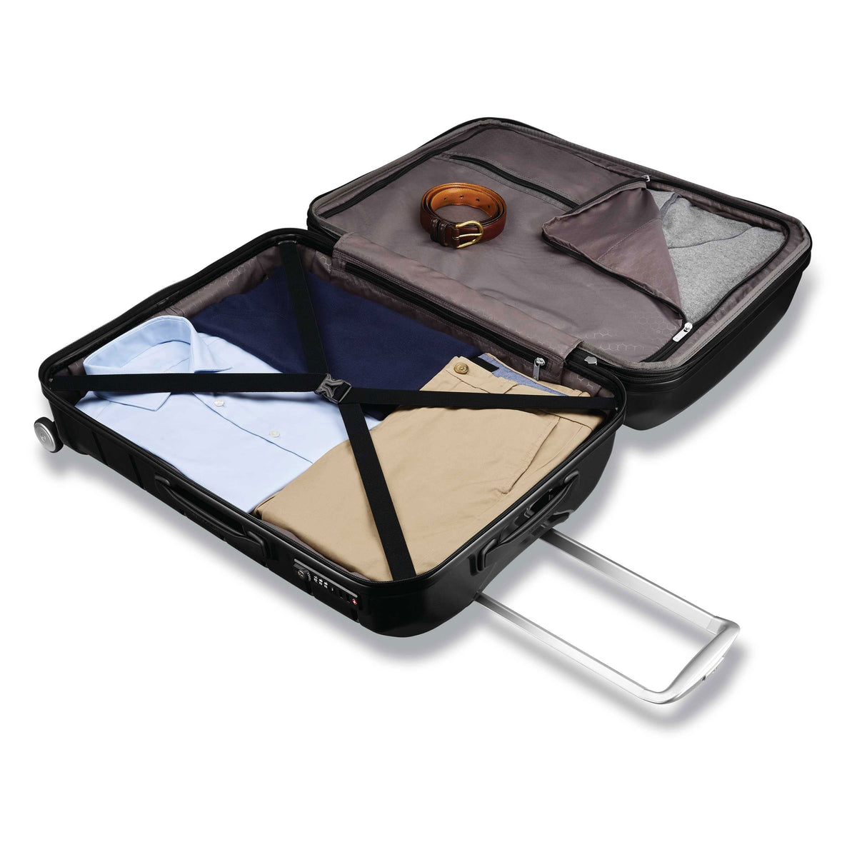 Samsonite Freeform 24" Spinner in Black — interior view