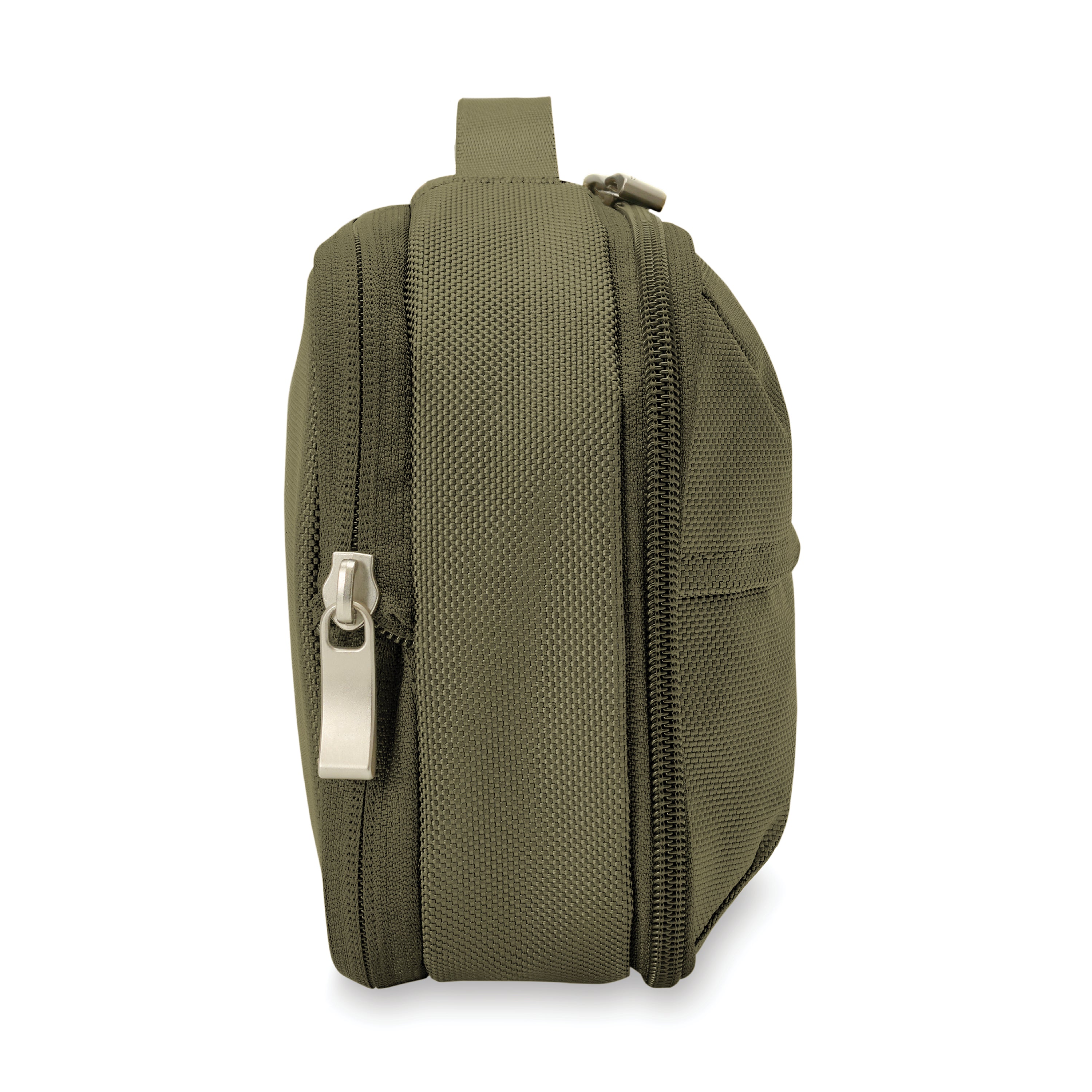 Briggs & Riley Baseline Expandable Essentials Kit in Olive — side view 2 # color_Olive
