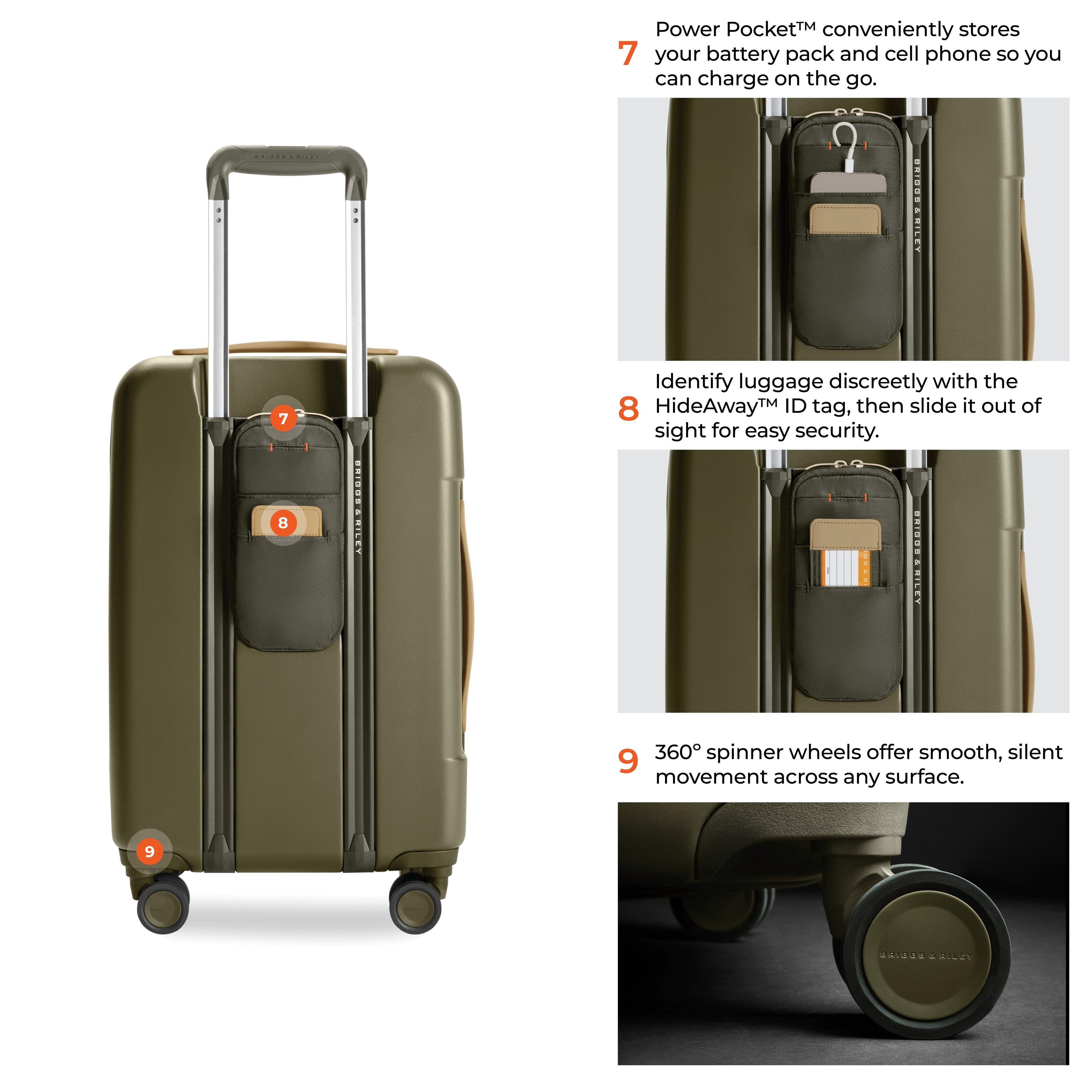 Briggs & Riley Sympatico Essential 22" Front Pocket Carry-On Expandable Spinner - Olive