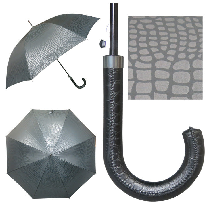 Vista 8020 Alligator Umbrella in Black — front view # color_Black