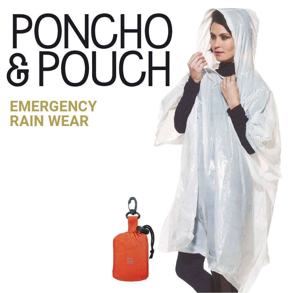 Go Travel Poncho & Pouch (Set of 2) in Clear — front view