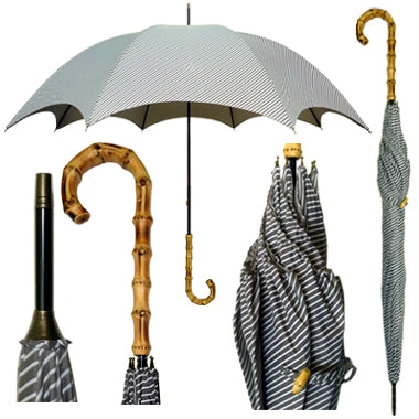 Vista 9912 Graphically Striped Umbrella in Gray — front view