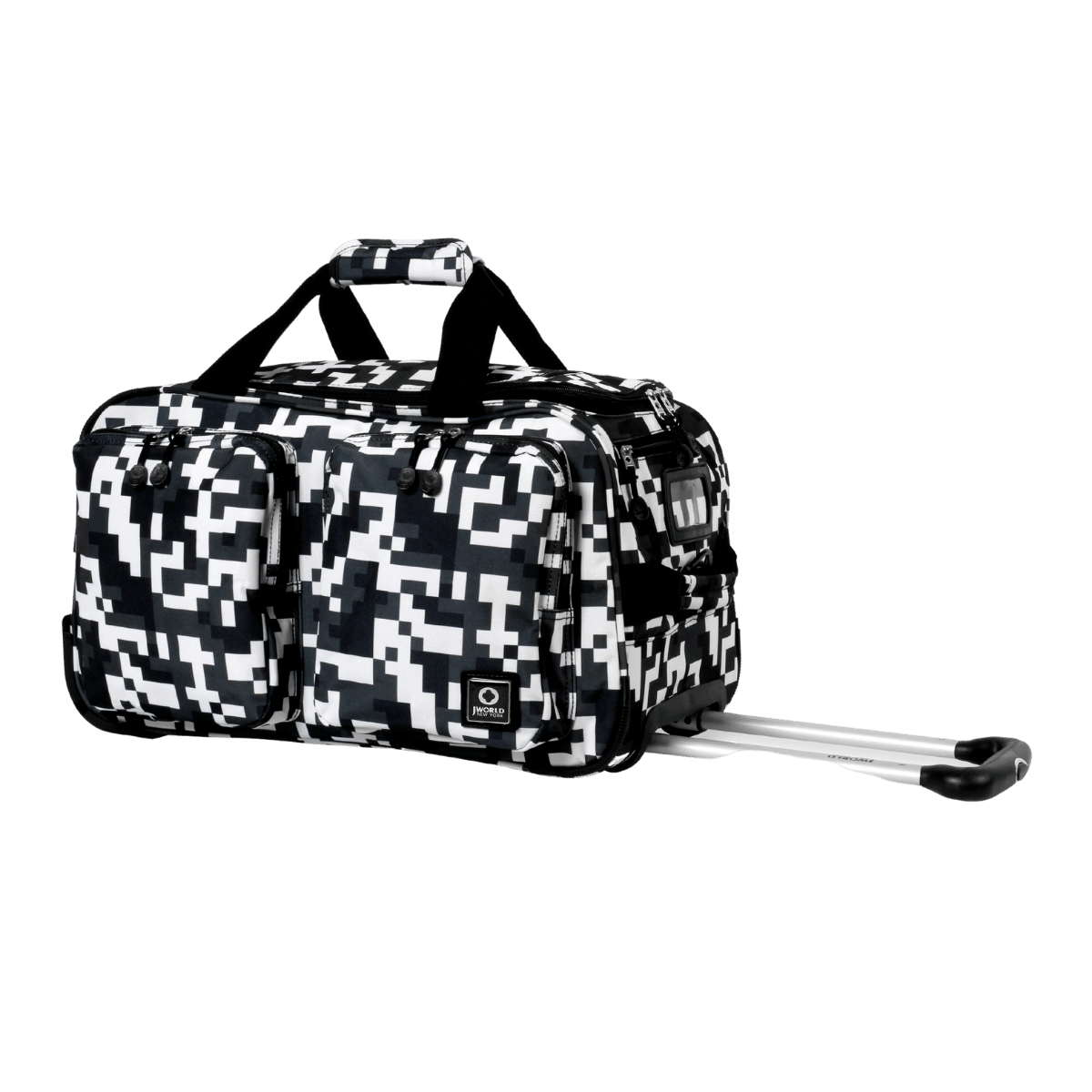 J World Duane Rolling Duffel Bag in Camo — angle view 2 # color_Camo