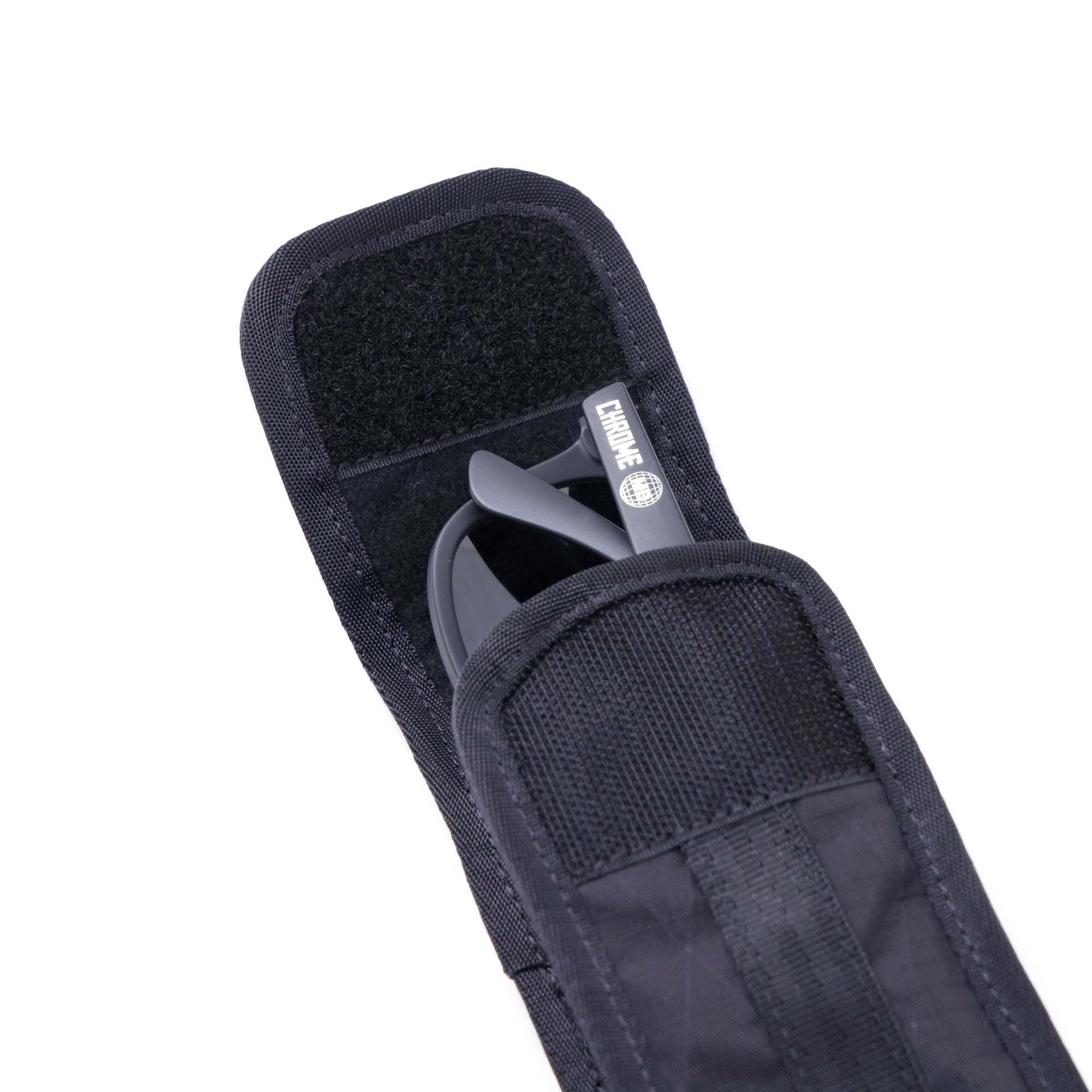 Chrome Industries Sunglass Pouch in Black X — back view