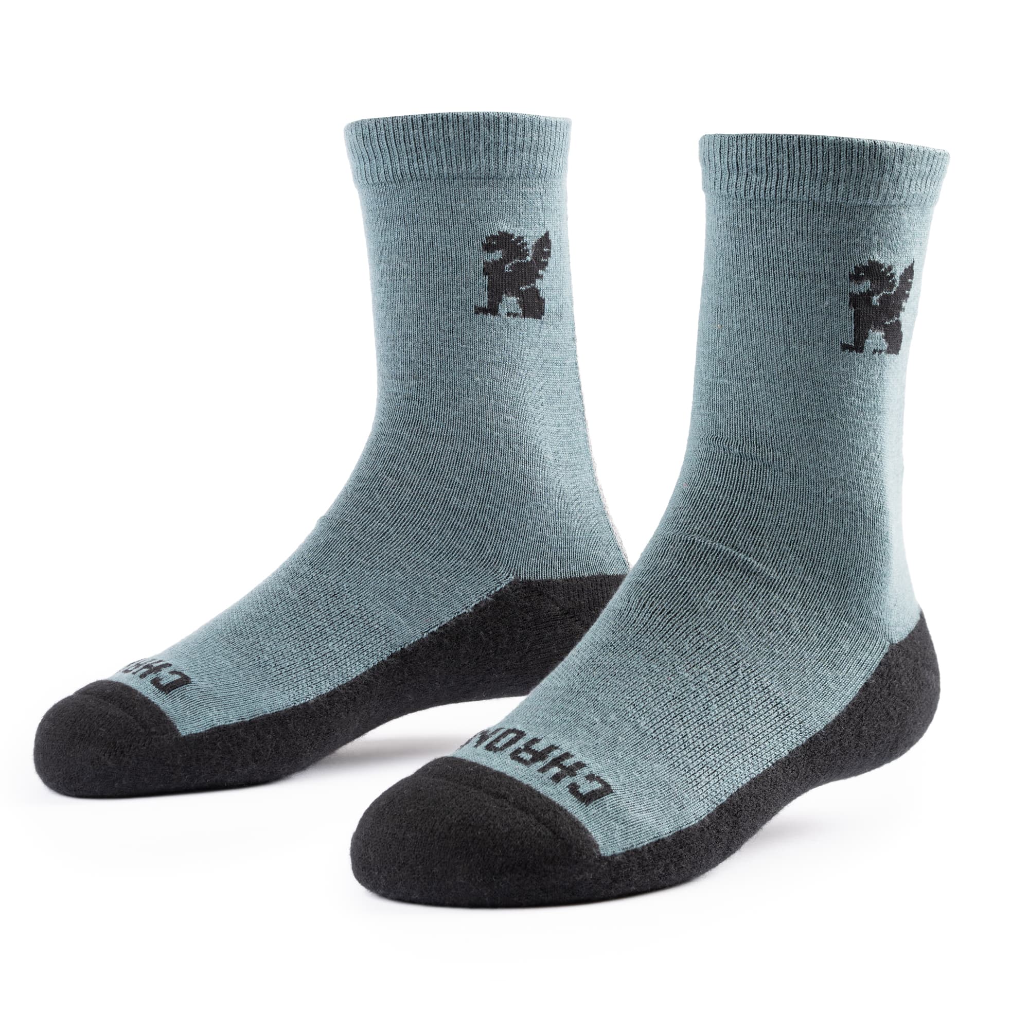 Chrome Industries Merino Reflective Socks in Steel Blue — front view # color_Steel Blue