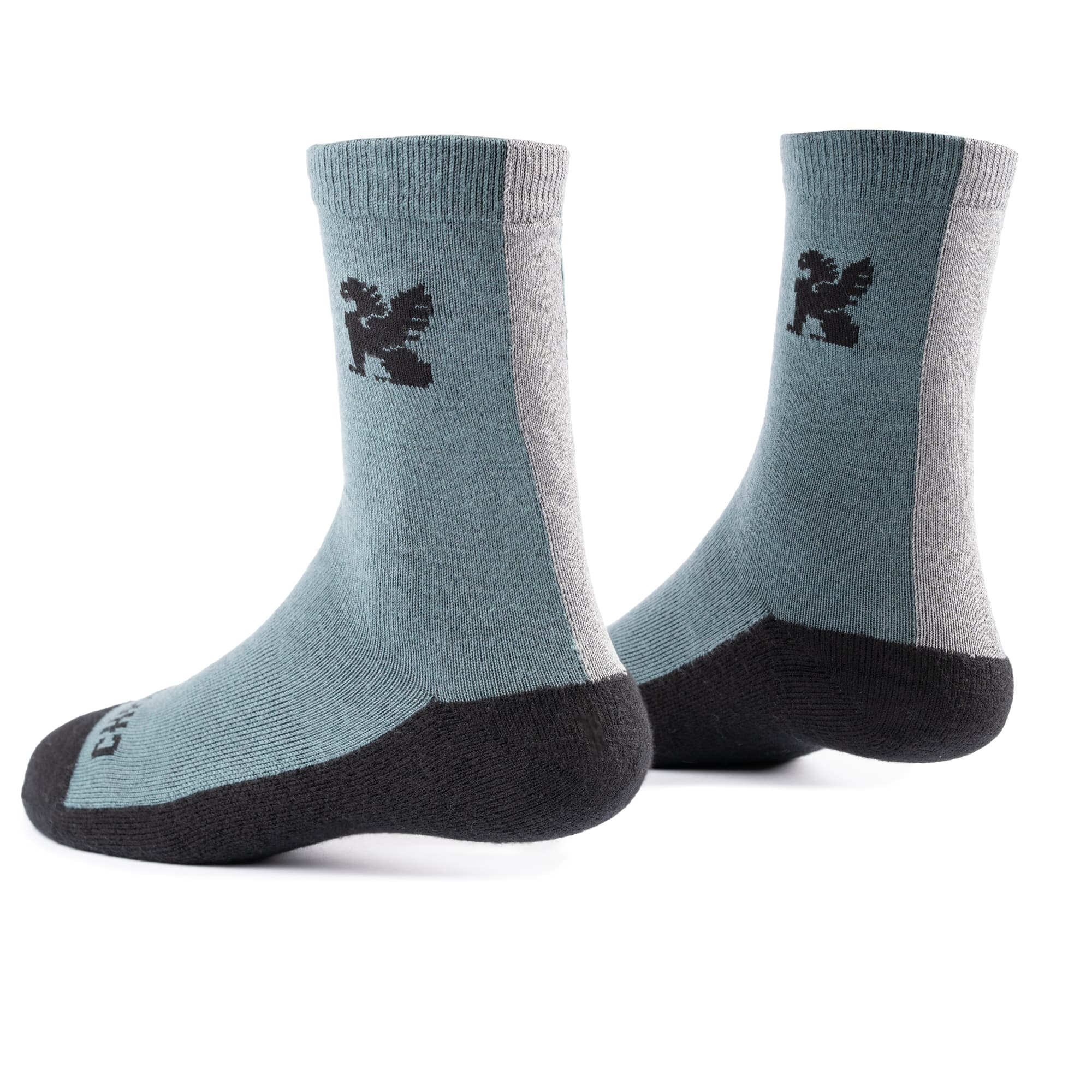 Chrome Industries Merino Reflective Socks in Steel Blue — back view # color_Steel Blue