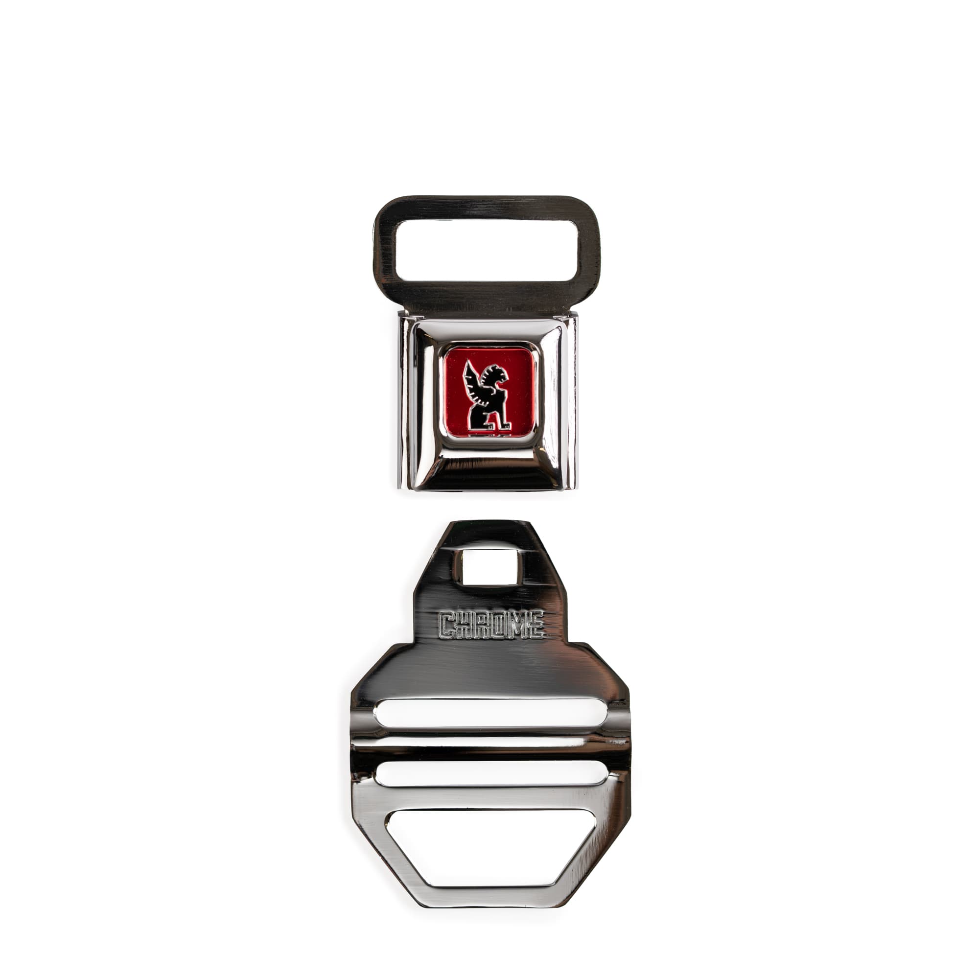 Chrome Industries Seatbelt Buckle Small (1") in Chrome — back view # color_Chrome