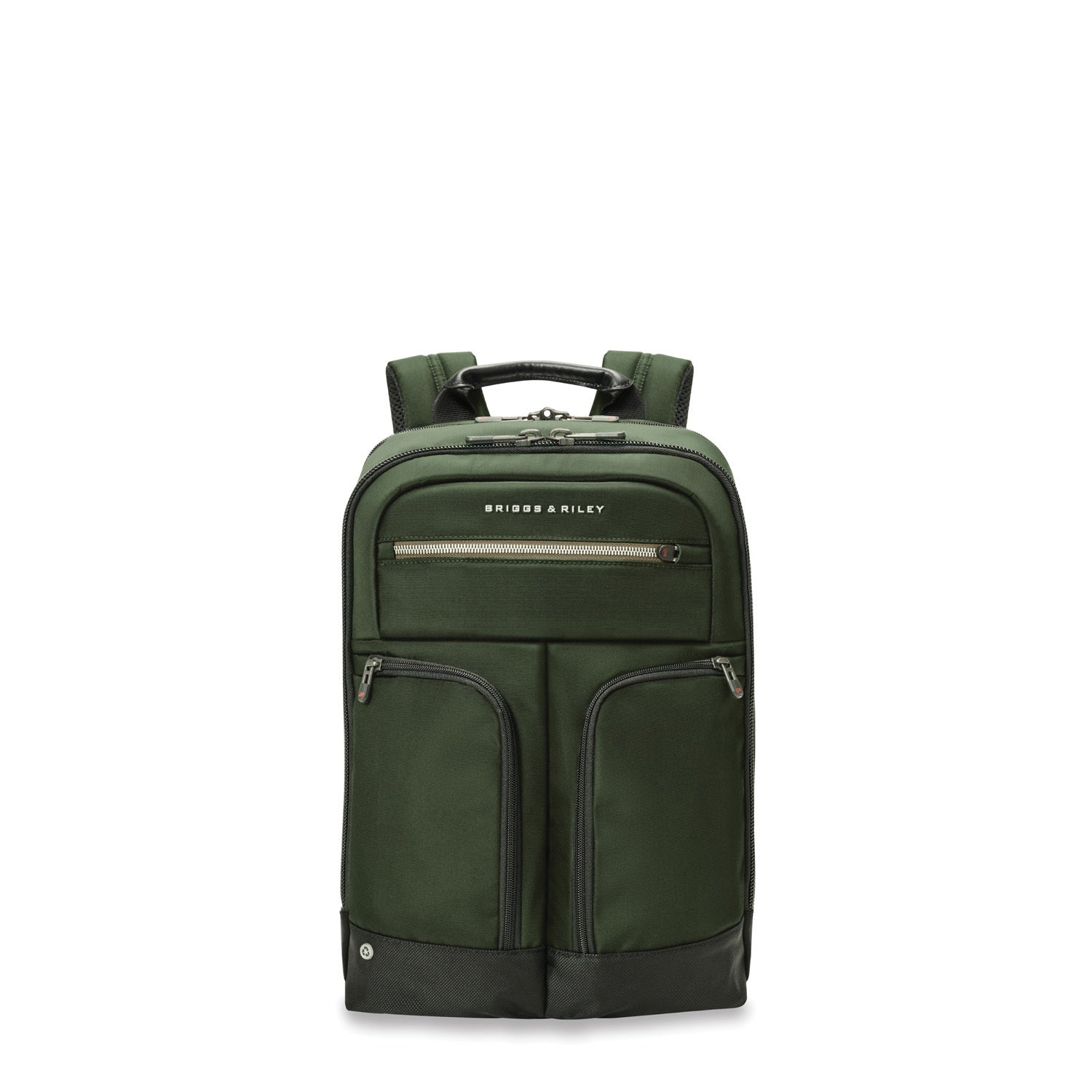 Briggs & Riley HTA Slim Expandable Backpack in Forest — front view # color_Forest