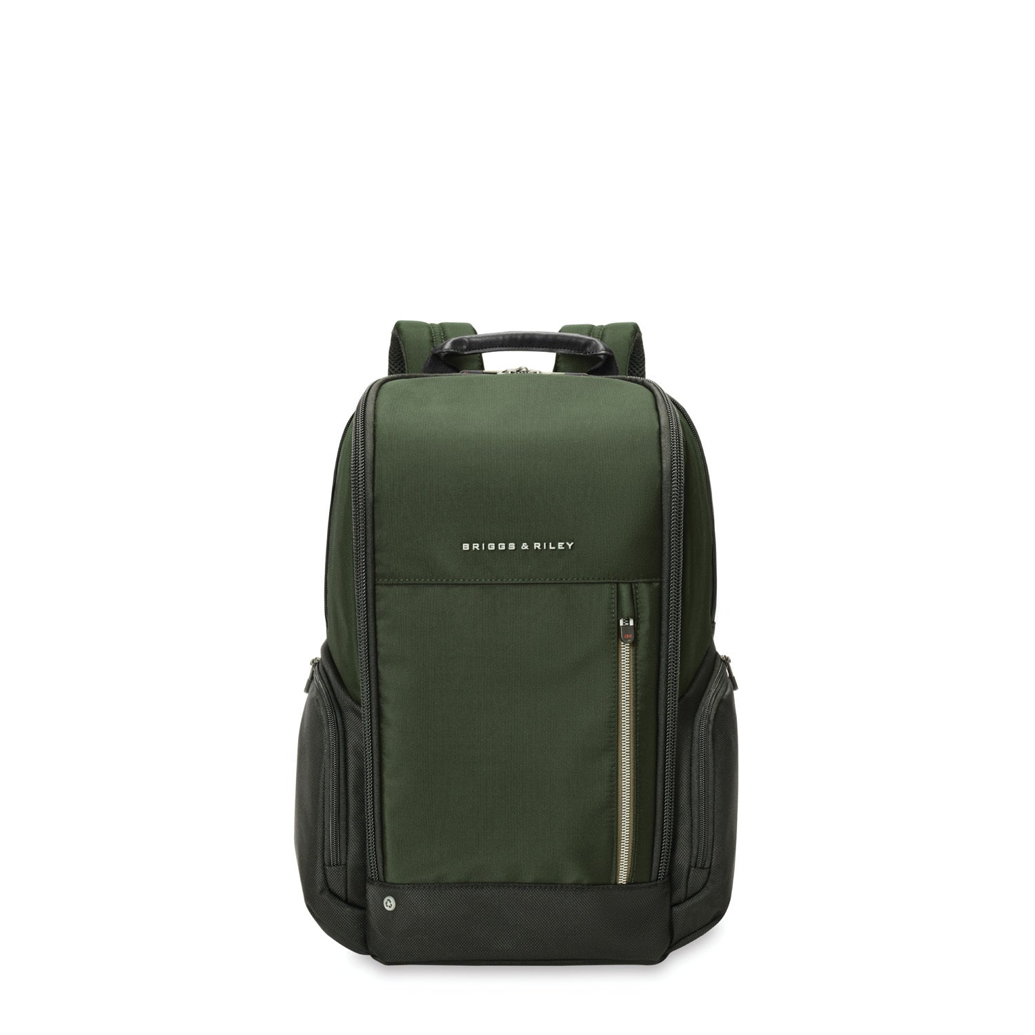 Briggs & Riley HTA Medium Widemouth Backpack in Forest — front view # color_Forest