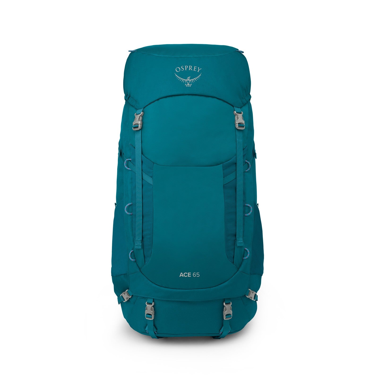 Osprey Ace 65 Kids Hiking Backpack 65L in Blue Spikemoss/Deep Peyto — angle view 2