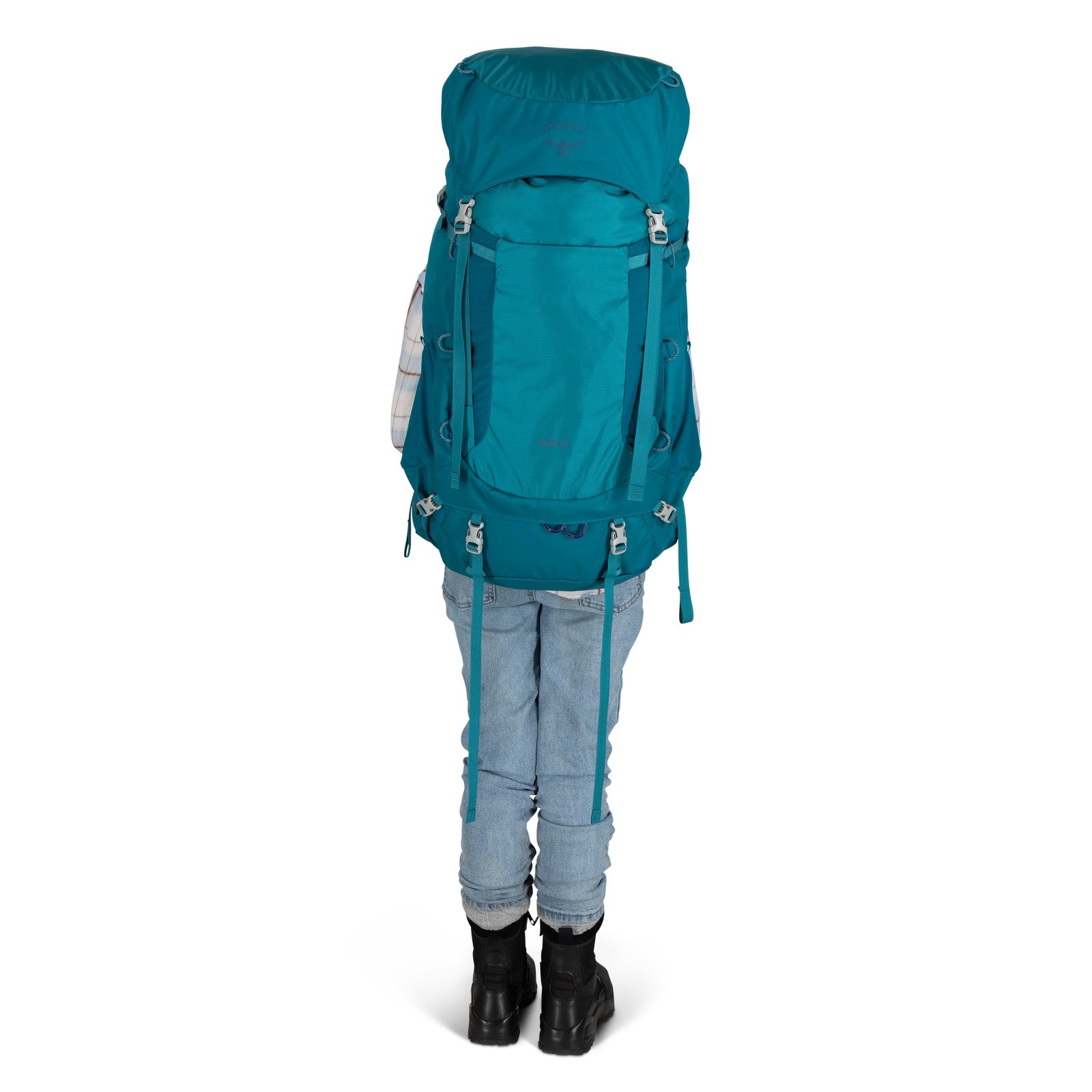 Osprey Ace 65 Kids Hiking Backpack 65L in Blue Spikemoss/Deep Peyto — lifestyle 5