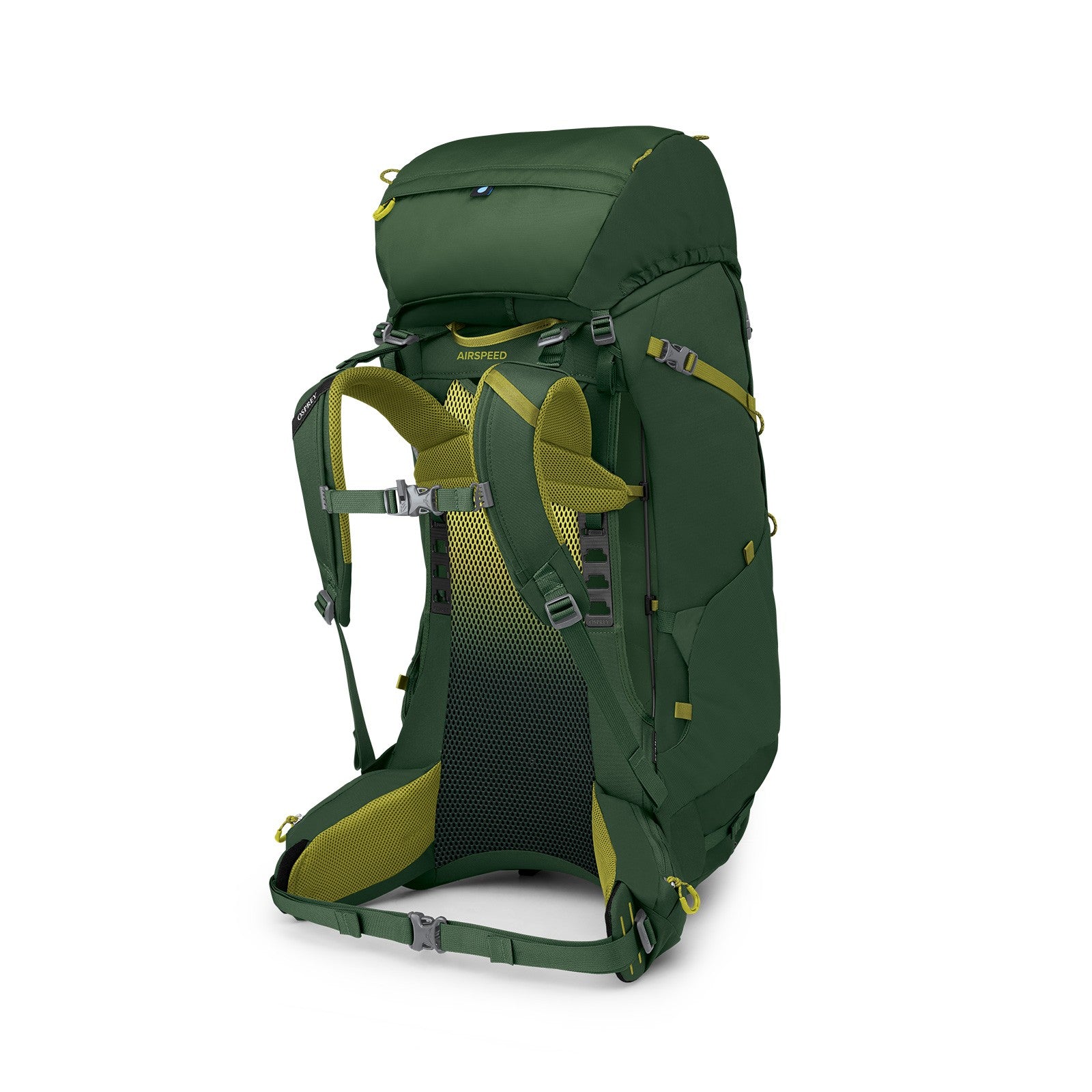 Osprey Ace 65 Kids Hiking Backpack 65L in Green Canopy/Matcha Green — angle view 3