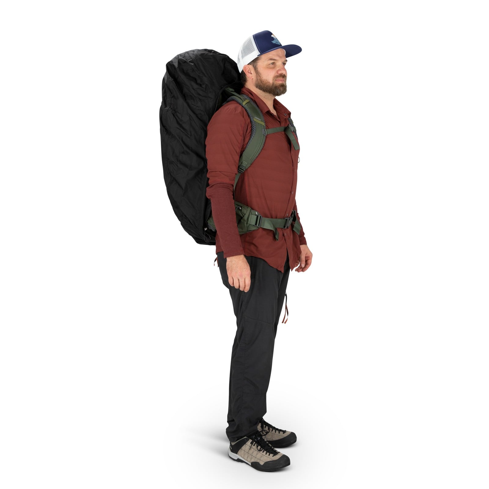Osprey Aircover Large Backpack Travel Cover in Black — lifestyle