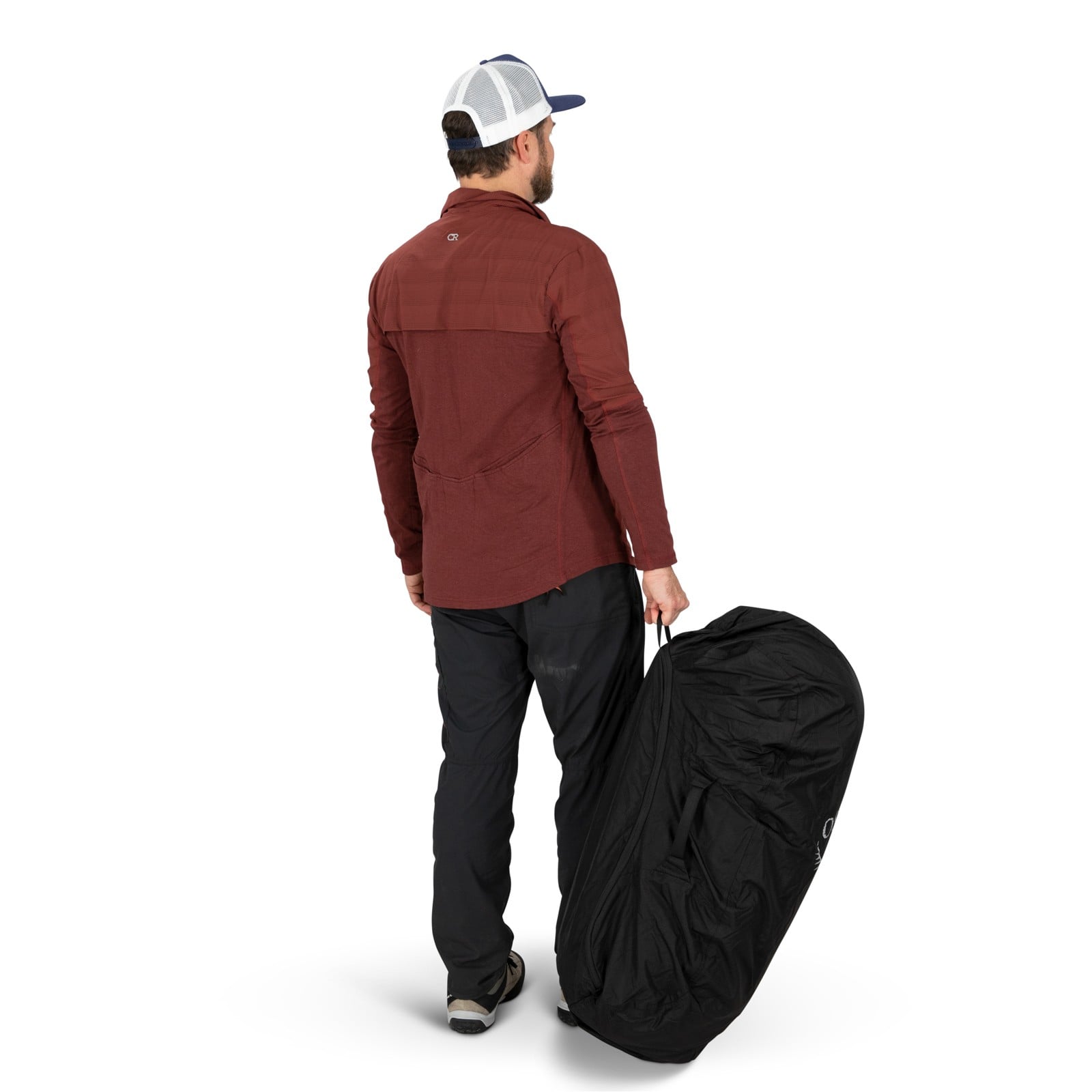 Osprey Aircover Large Backpack Travel Cover in Black — lifestyle 4