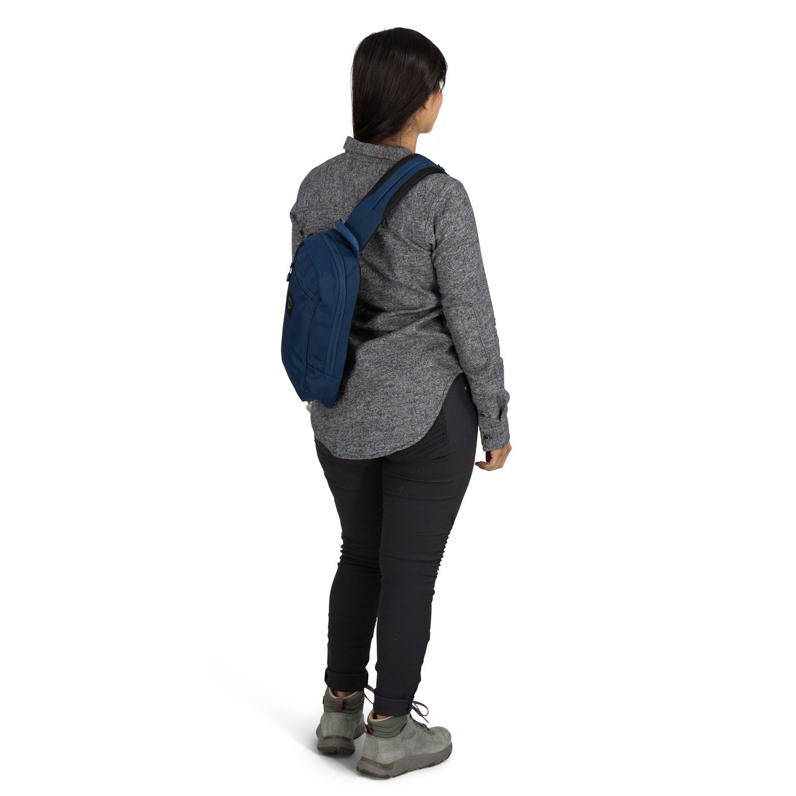 Osprey Aoede Sling 6.5L in Antique Blue — lifestyle 2