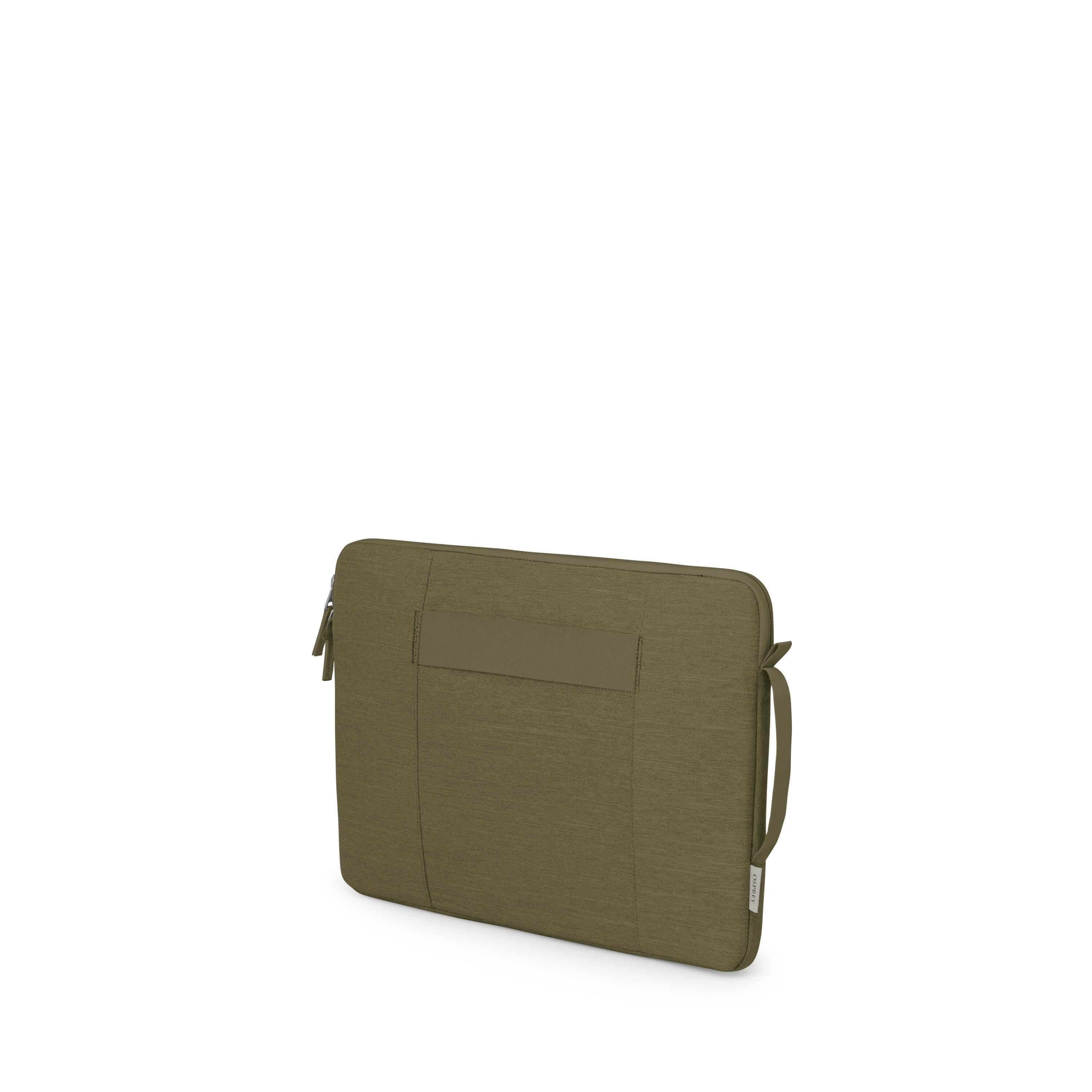 Osprey Arcane 14" Laptop Sleeve in Moss Green Heather — angle view 3