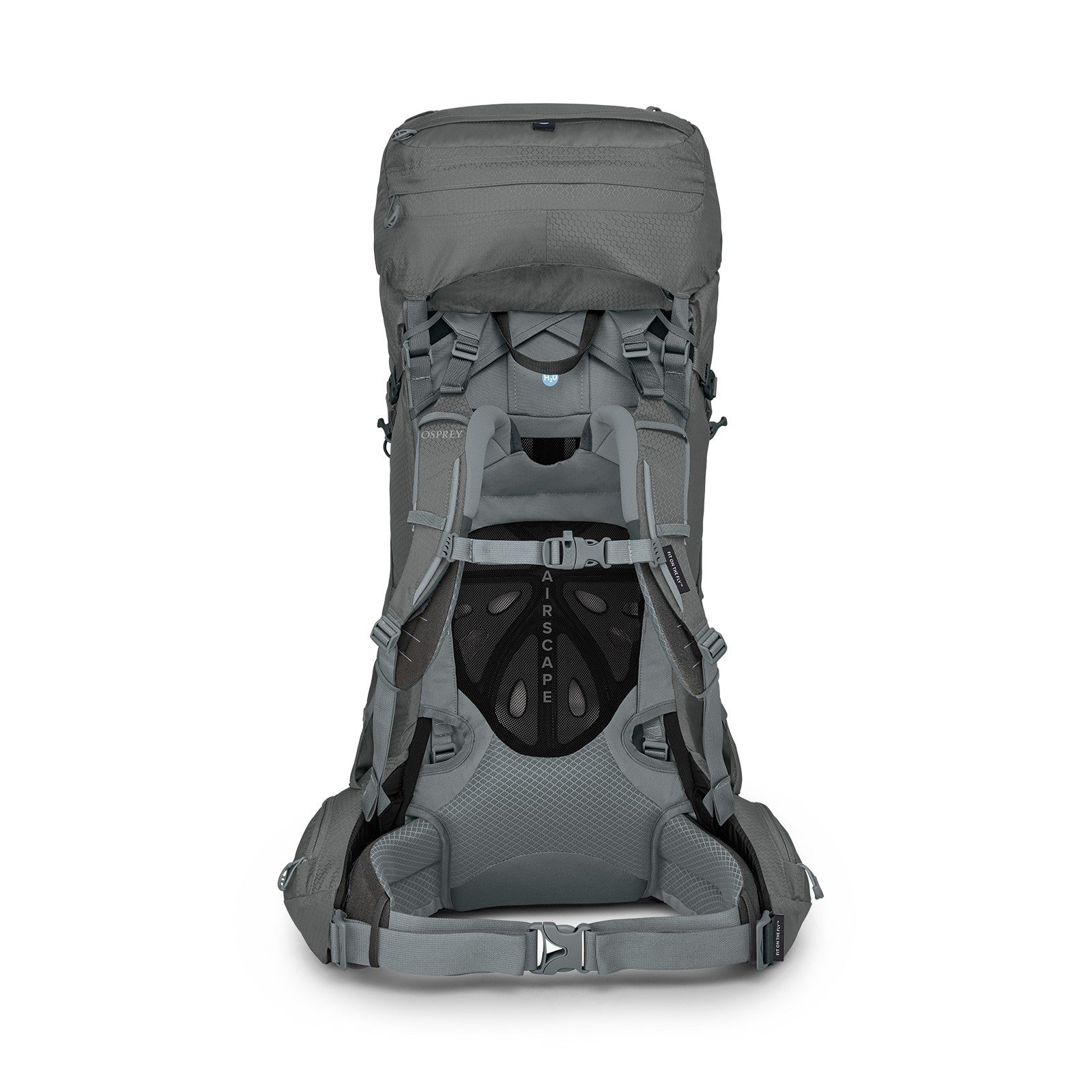 Osprey Ariel 55 Women's Hiking Backpack 55L in Medium Gray — angle view 4