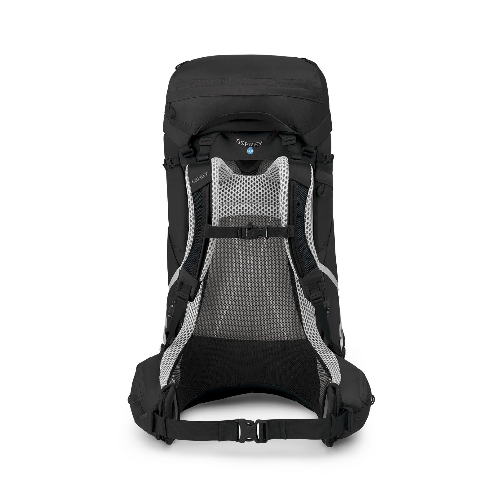 Osprey Atmos AG LT 65 Backpacking Pack 65L in Black — back view 2