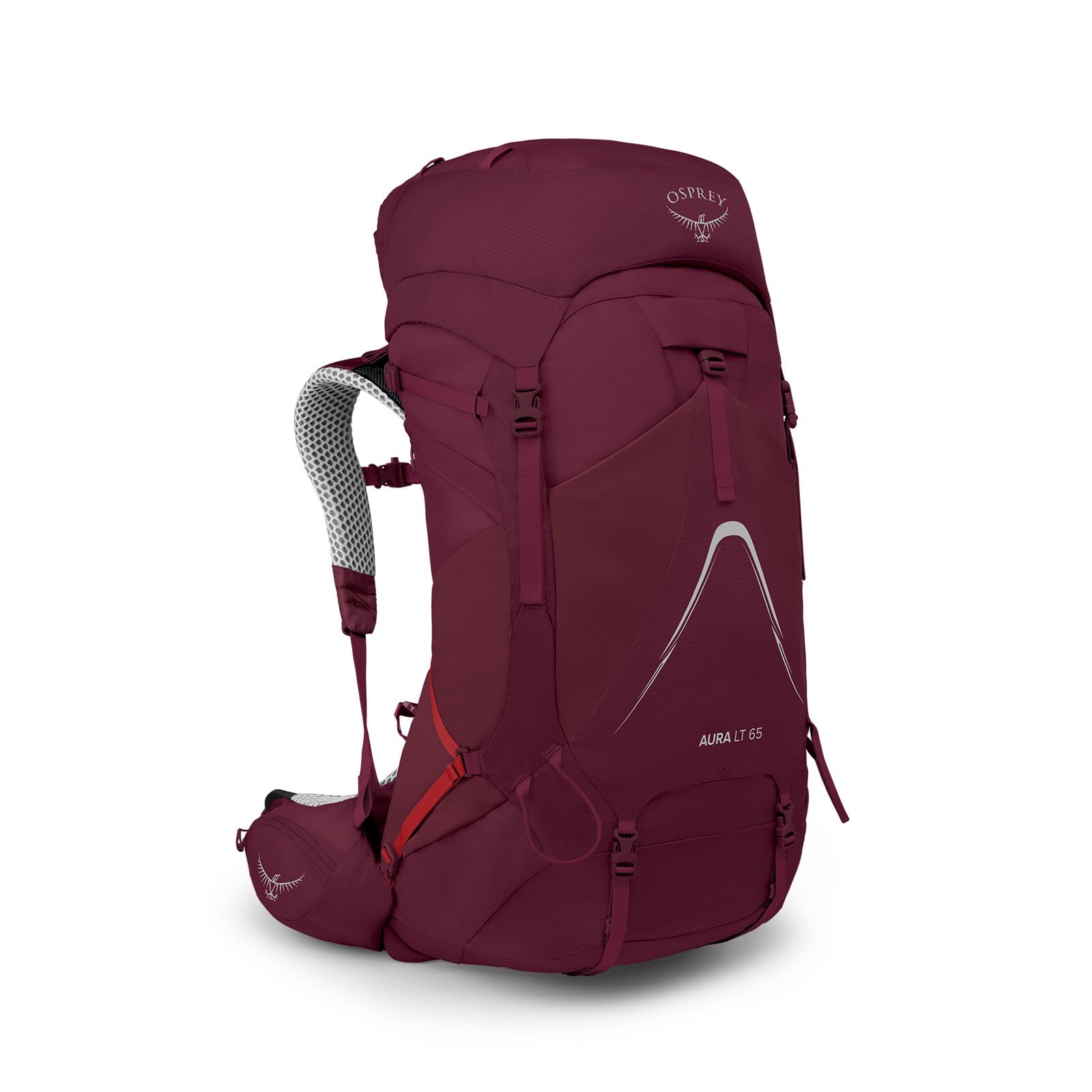 Osprey Aura AG LT 65 Backpacking Pack 65L in Antidote Purple — front view