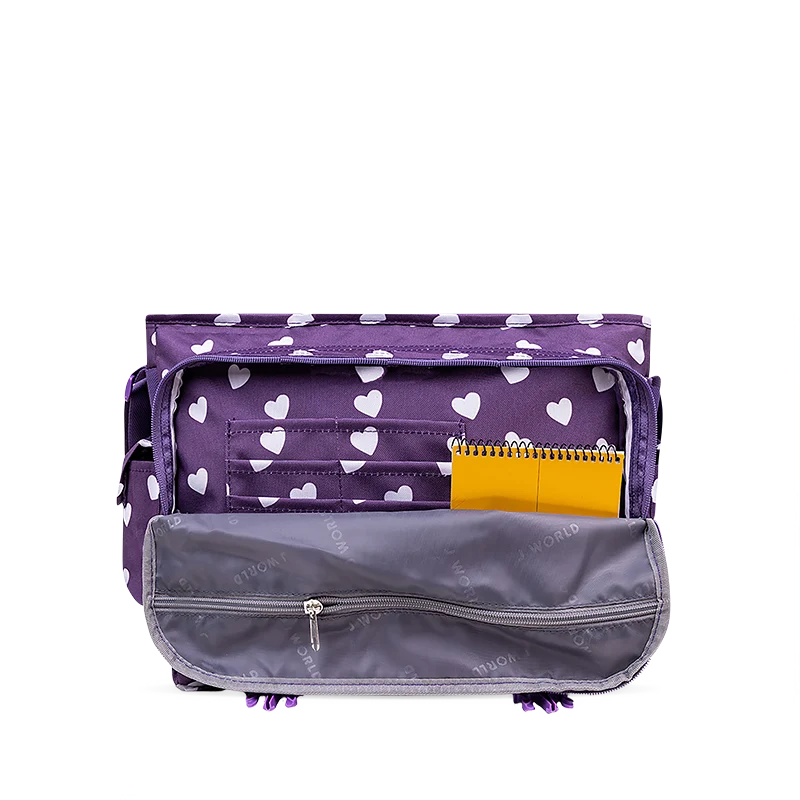 J World Terry Messenger Bag in Purple Heart — detail view 3 # color_Purple Heart