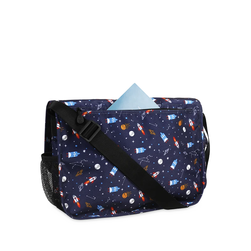 J World Terry Messenger Bag in Spaceship — back view # color_Spaceship