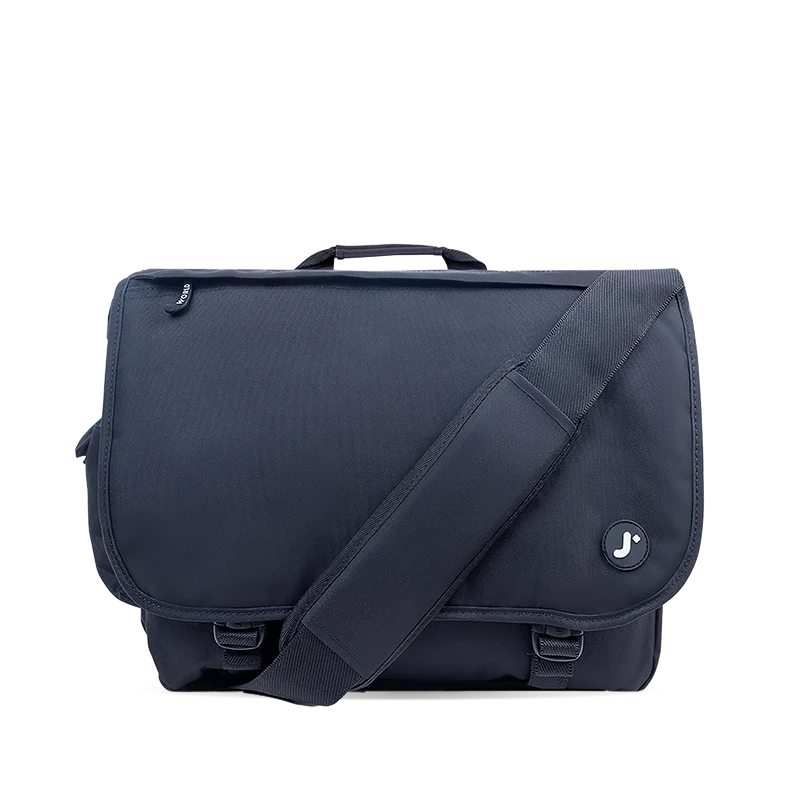 J World Thomas Laptop Messenger Bag in Black — front view # color_Black