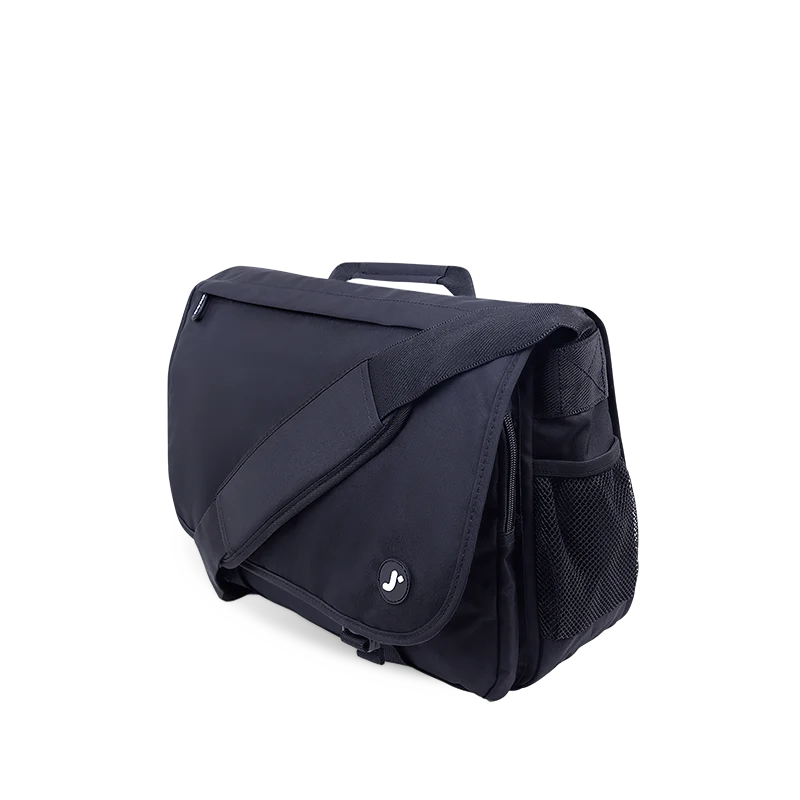 J World Thomas Laptop Messenger Bag in Black — detail view # color_Black