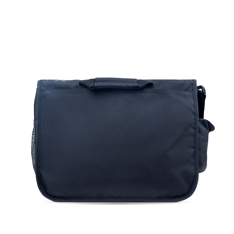 J World Thomas Laptop Messenger Bag in Black — back view # color_Black