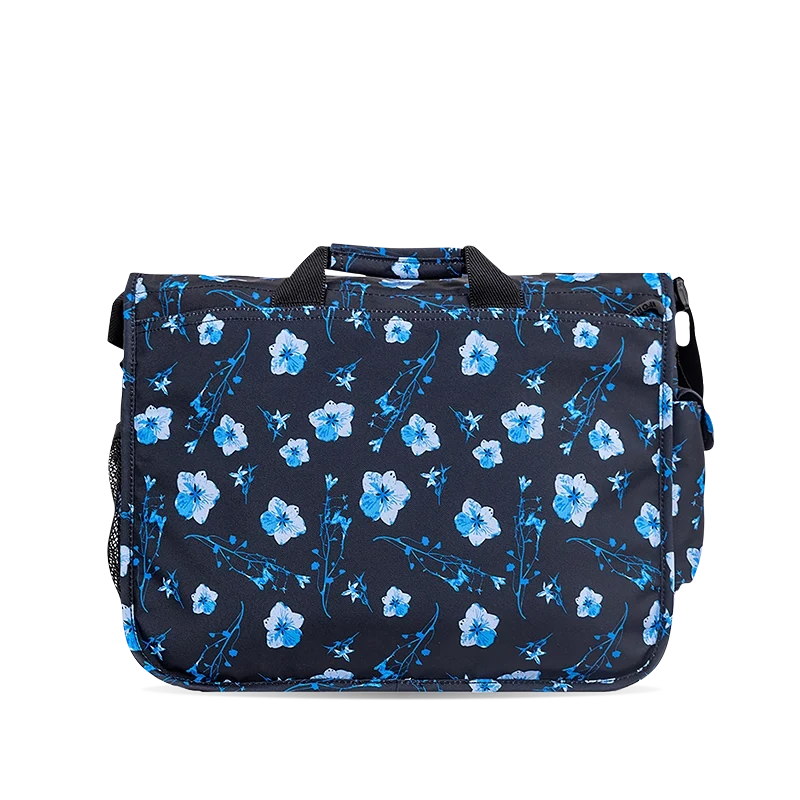 J World Thomas Laptop Messenger Bag in Night Bloom — back view # color_Night Bloom