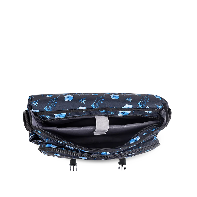 J World Thomas Laptop Messenger Bag in Night Bloom — interior view # color_Night Bloom
