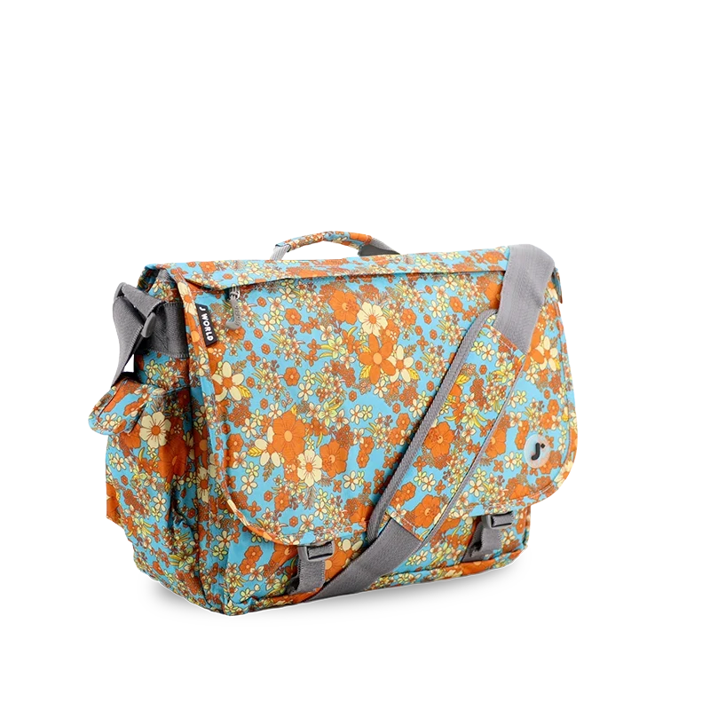 J World Thomas Laptop Messenger Bag in Retro Bloom — angle view 3 # color_Retro Bloom