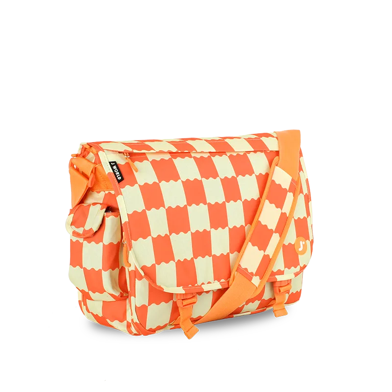 J World Thomas Laptop Messenger Bag in Wiggle Coral — angle view 3 # color_Wiggle Coral