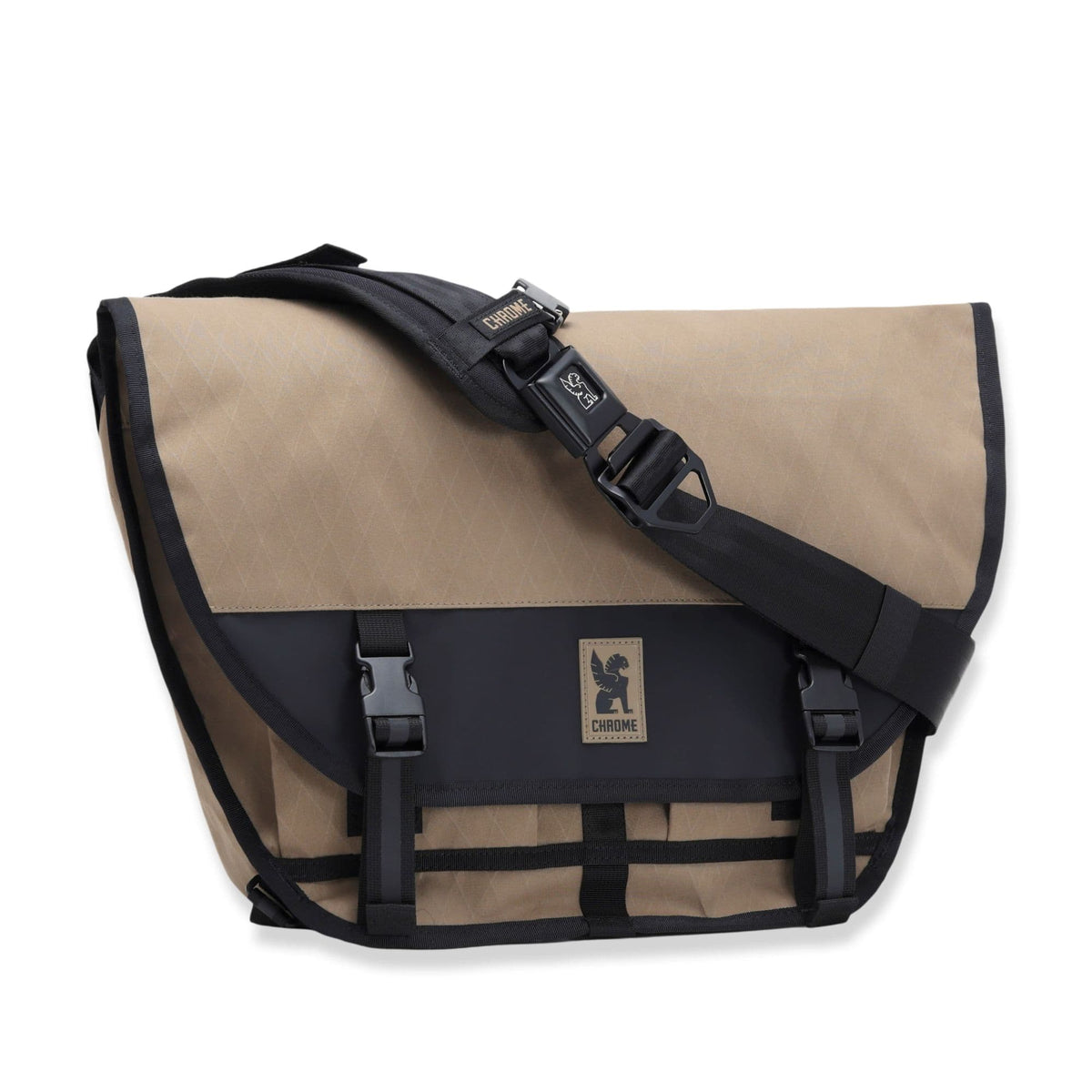 Chrome Industries Citizen 15L Messenger Bag in Coyote X — front view # color_Coyote X