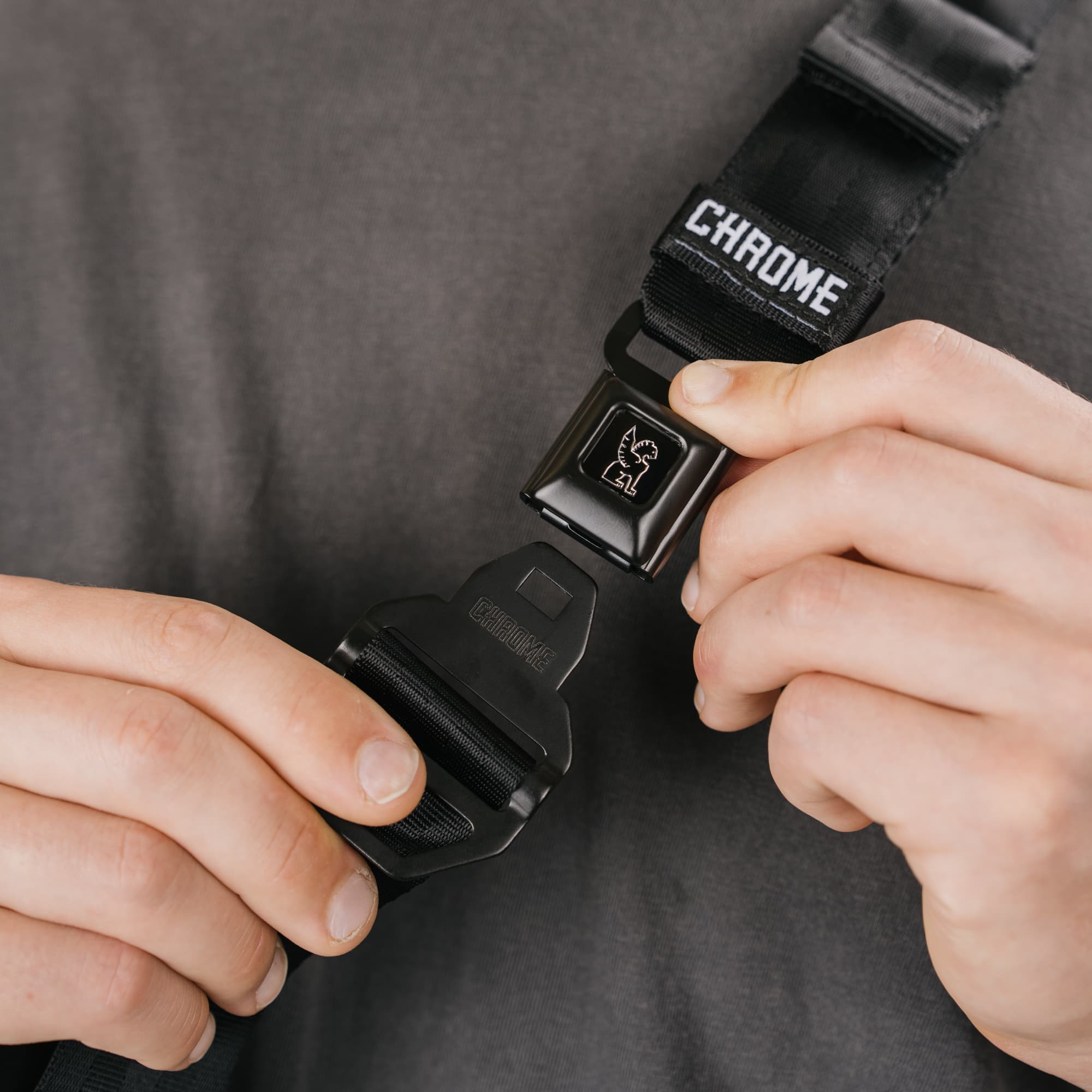 Chrome Industries Micro Kadet Sling Bag 3L in Black — angle view 6 # color_Black