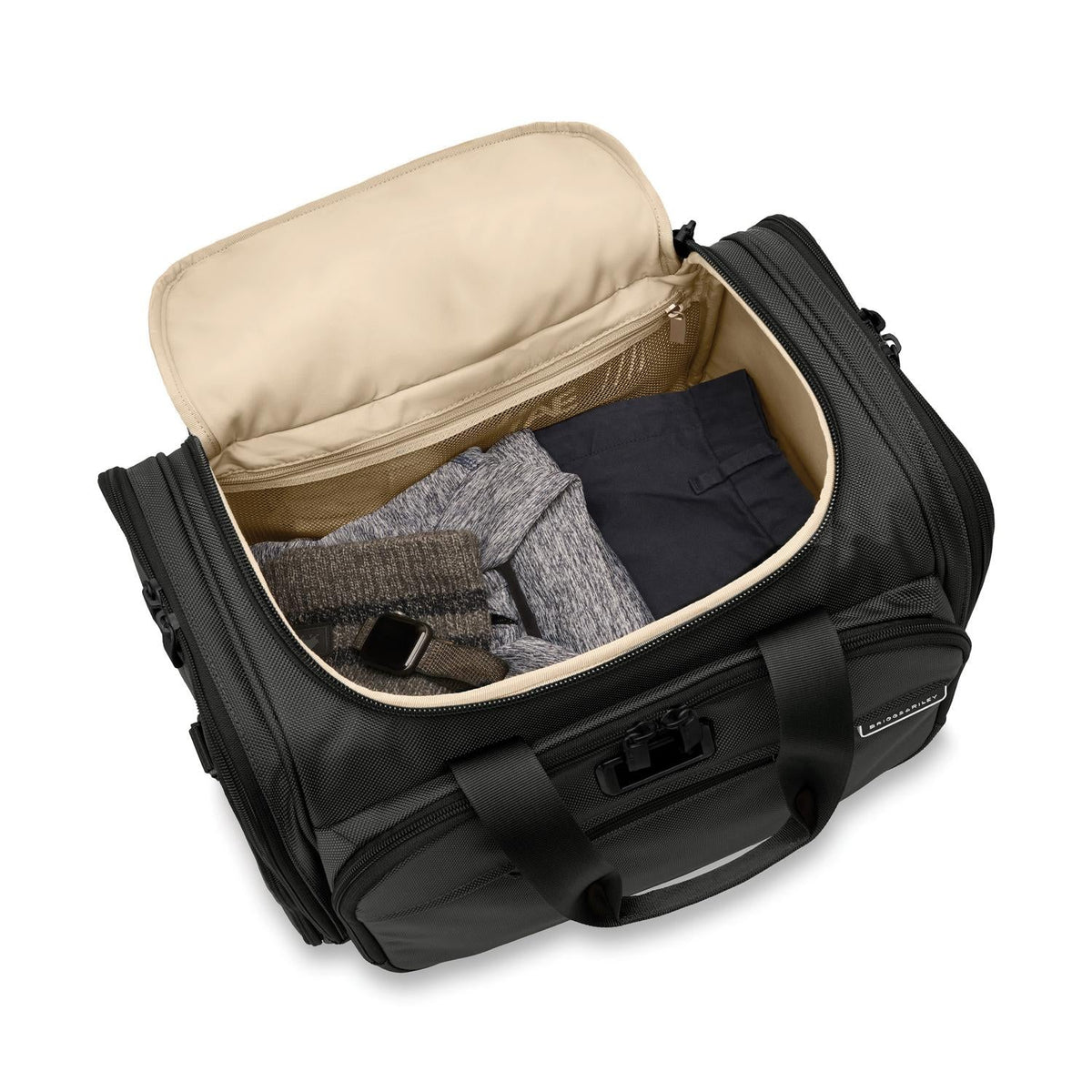 Briggs & Riley Baseline Underseat Duffle in Black — interior view 2