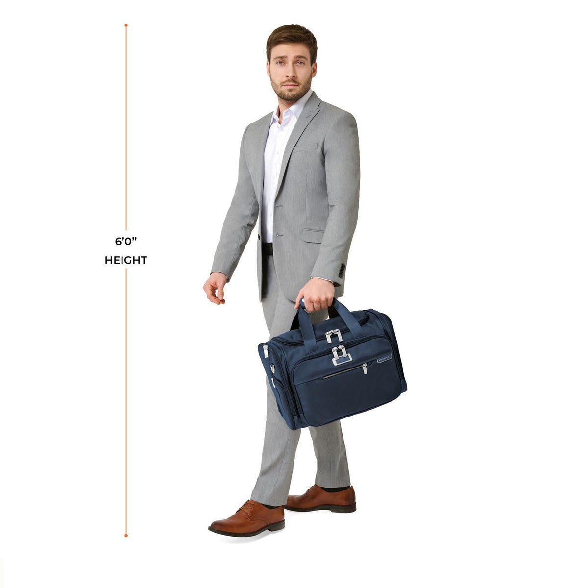 Briggs & Riley Baseline Underseat Duffle in Navy — lifestyle