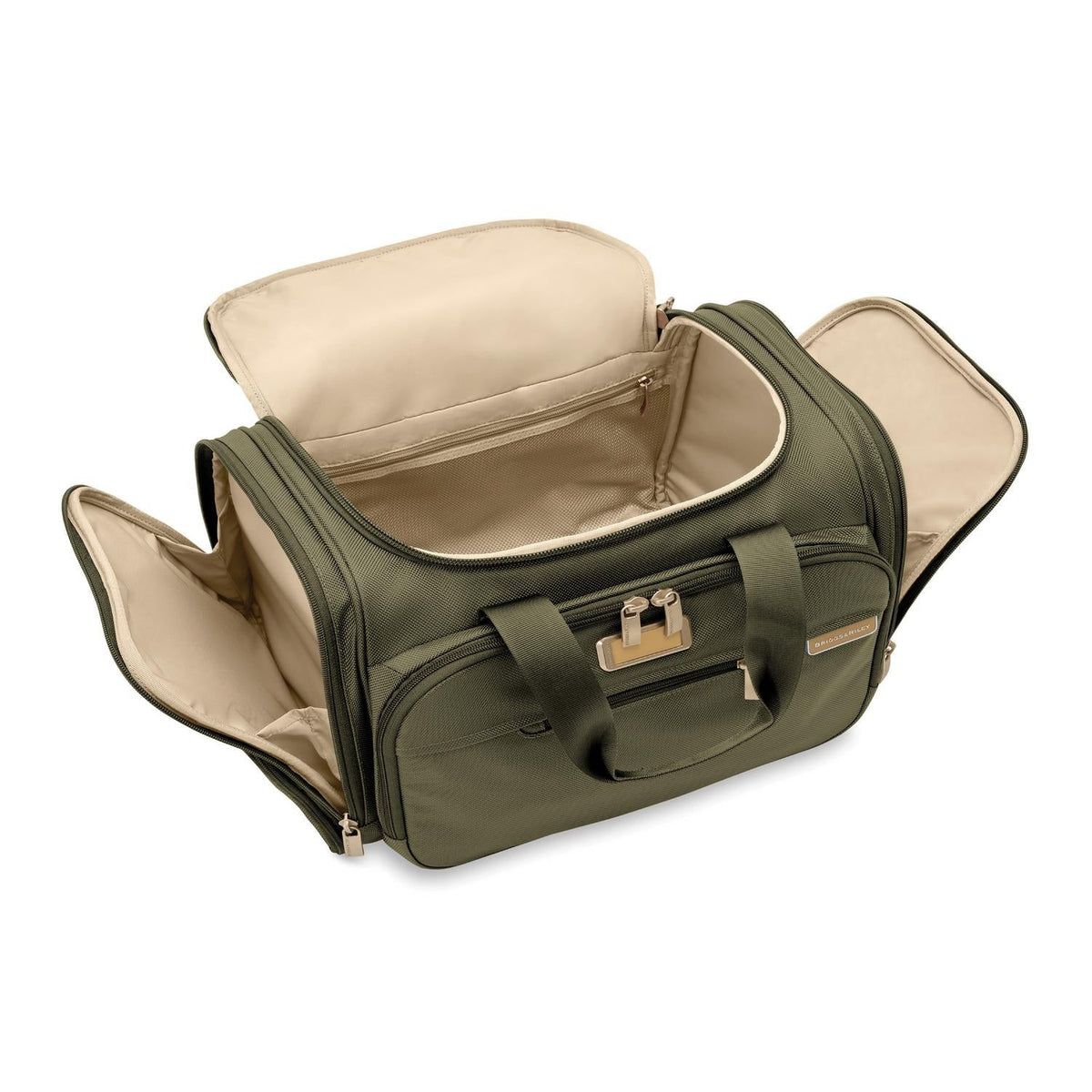 Briggs & Riley Baseline Underseat Duffle in Olive — interior view
