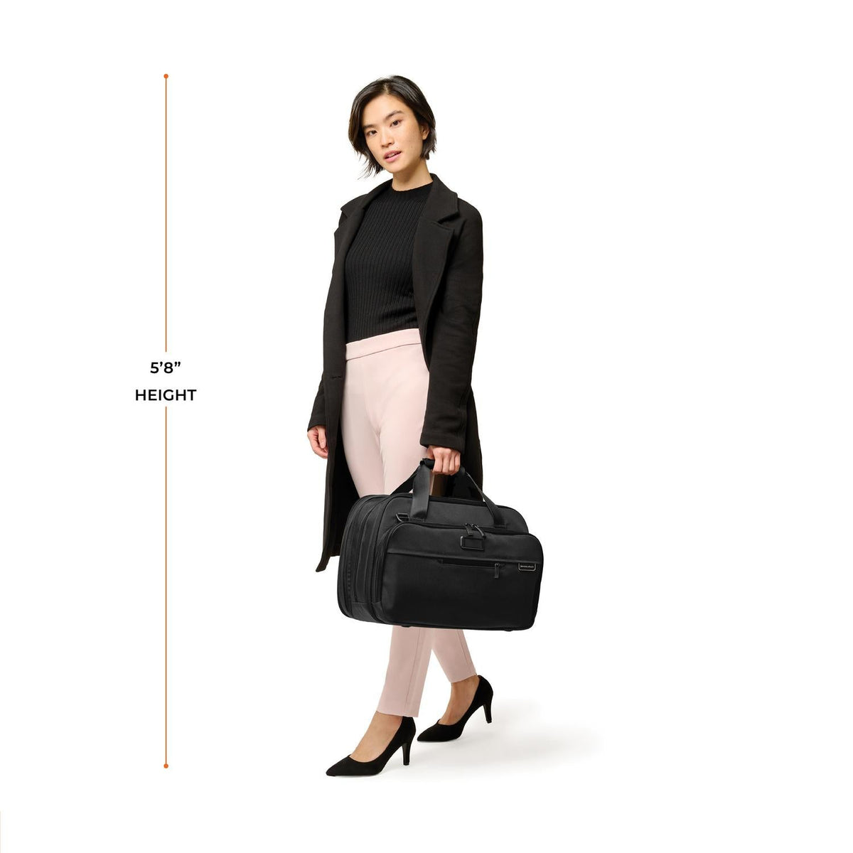 Briggs & Riley Baseline Expandable Cabin Bag in Black — lifestyle