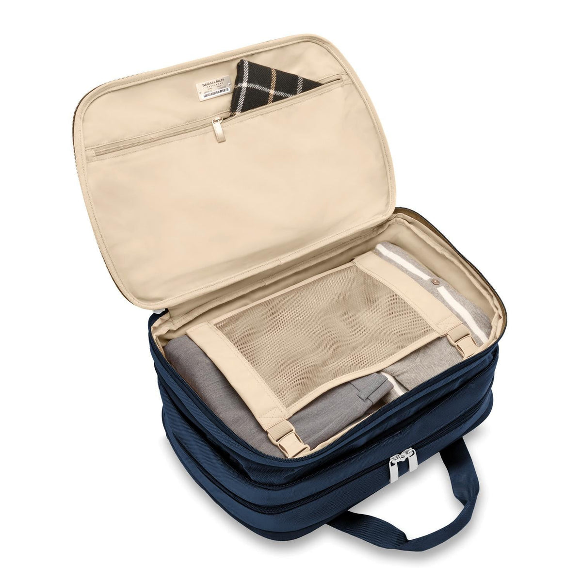 Briggs & Riley Baseline Expandable Cabin Bag in Navy — interior view 2