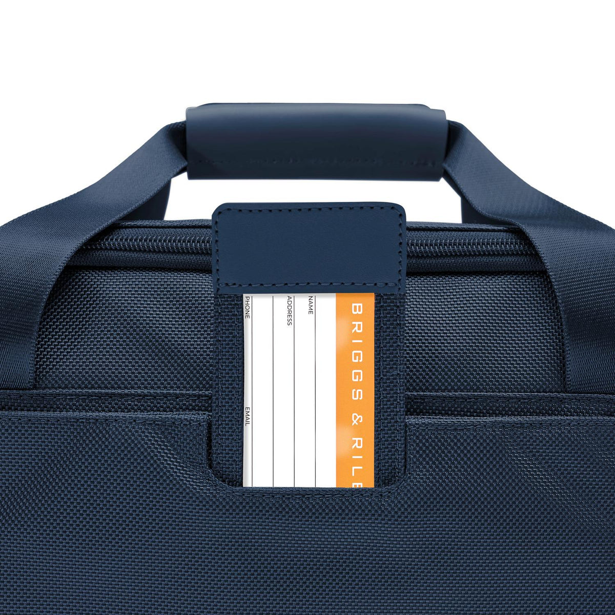Briggs & Riley Baseline Expandable Cabin Bag in Navy — detail view