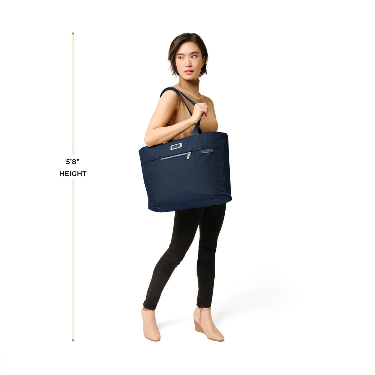 Briggs & Riley Baseline Traveler Tote in Navy — lifestyle