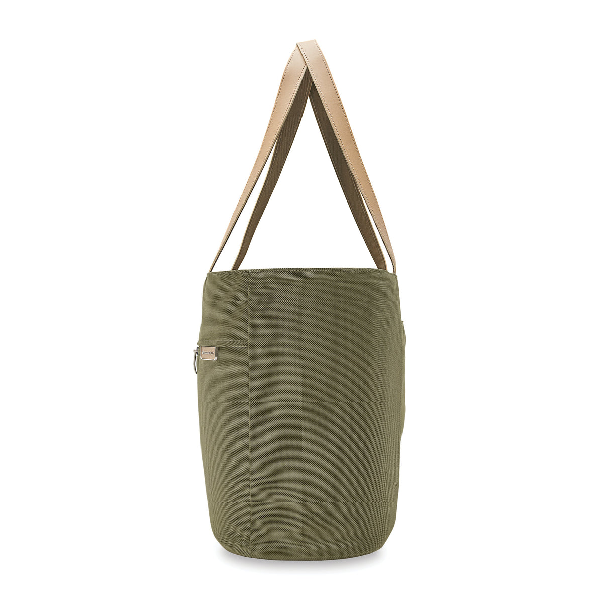 Briggs & Riley Baseline Traveler Tote in Olive — side view