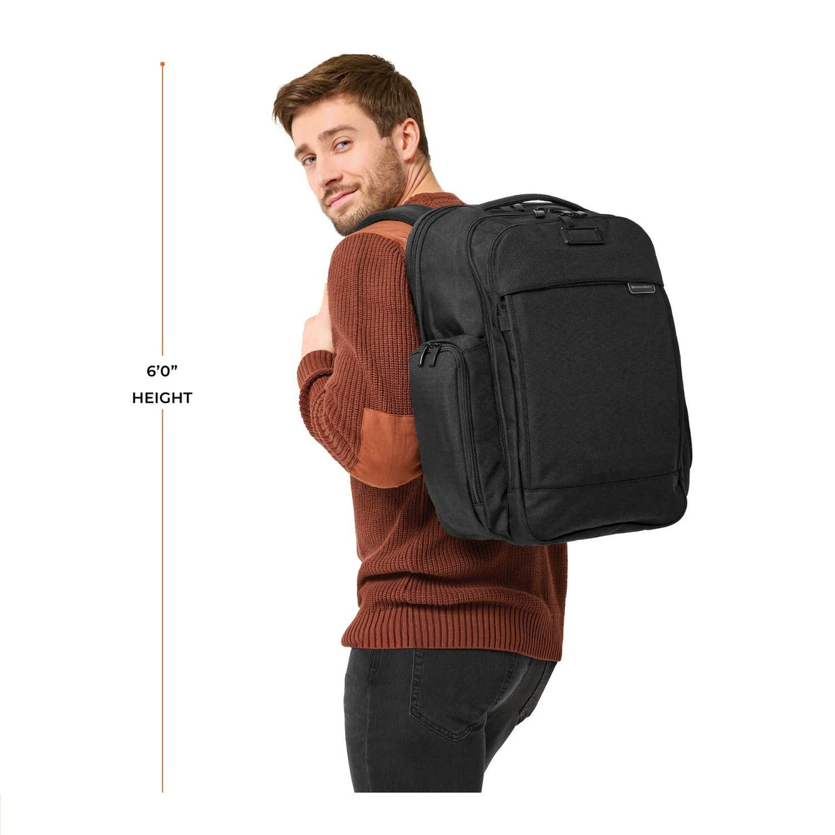 Briggs & Riley Baseline Traveler Backpack in Black — lifestyle 3