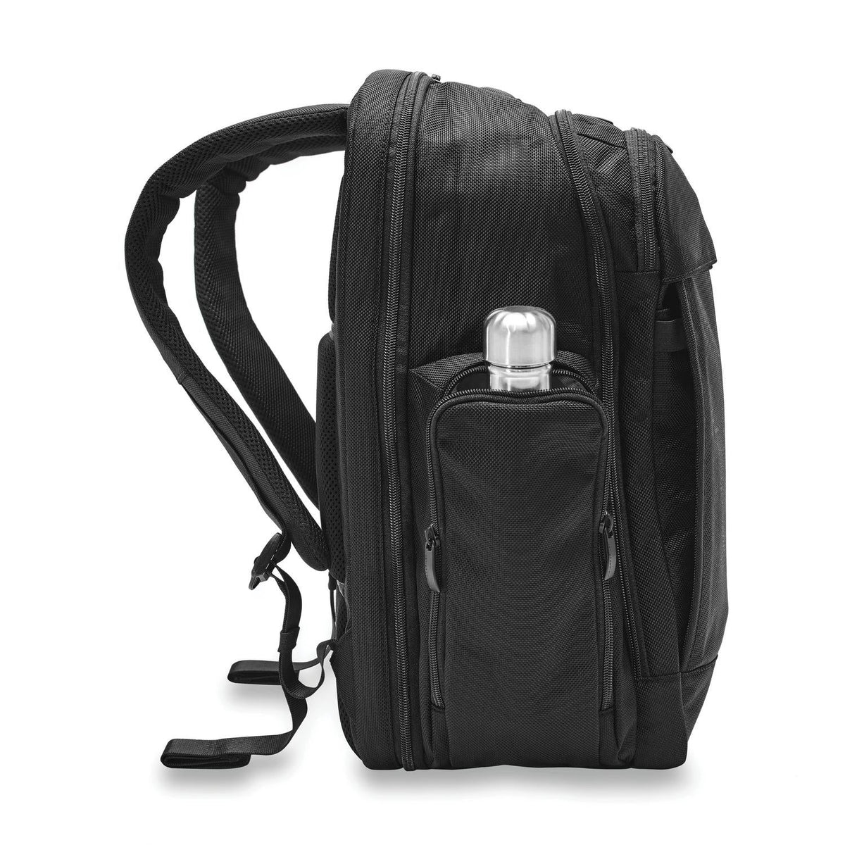 Briggs & Riley Baseline Traveler Backpack in Black — angle view 2 # color_Black