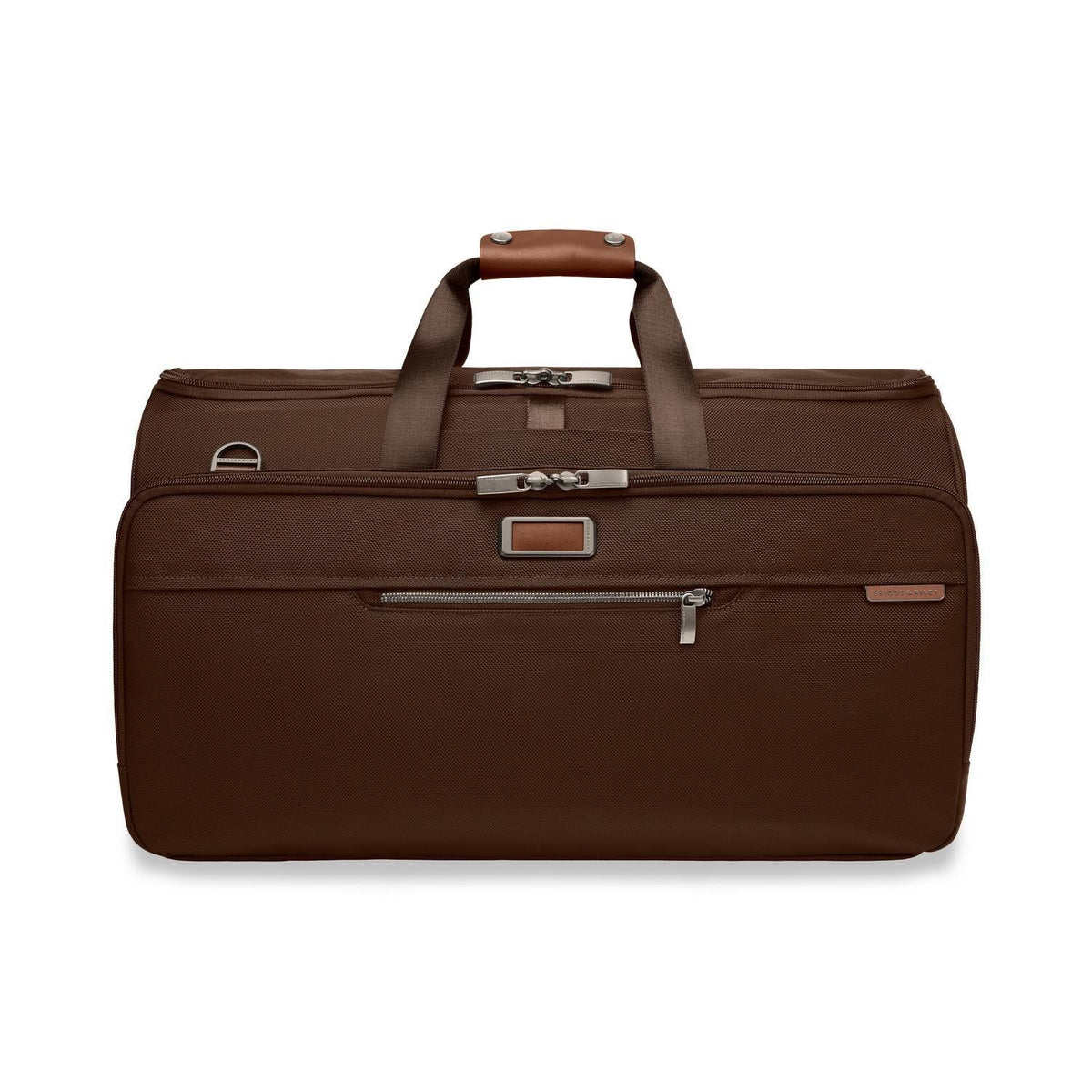 Briggs & Riley Baseline Garment Duffle in Chocolate — front view
