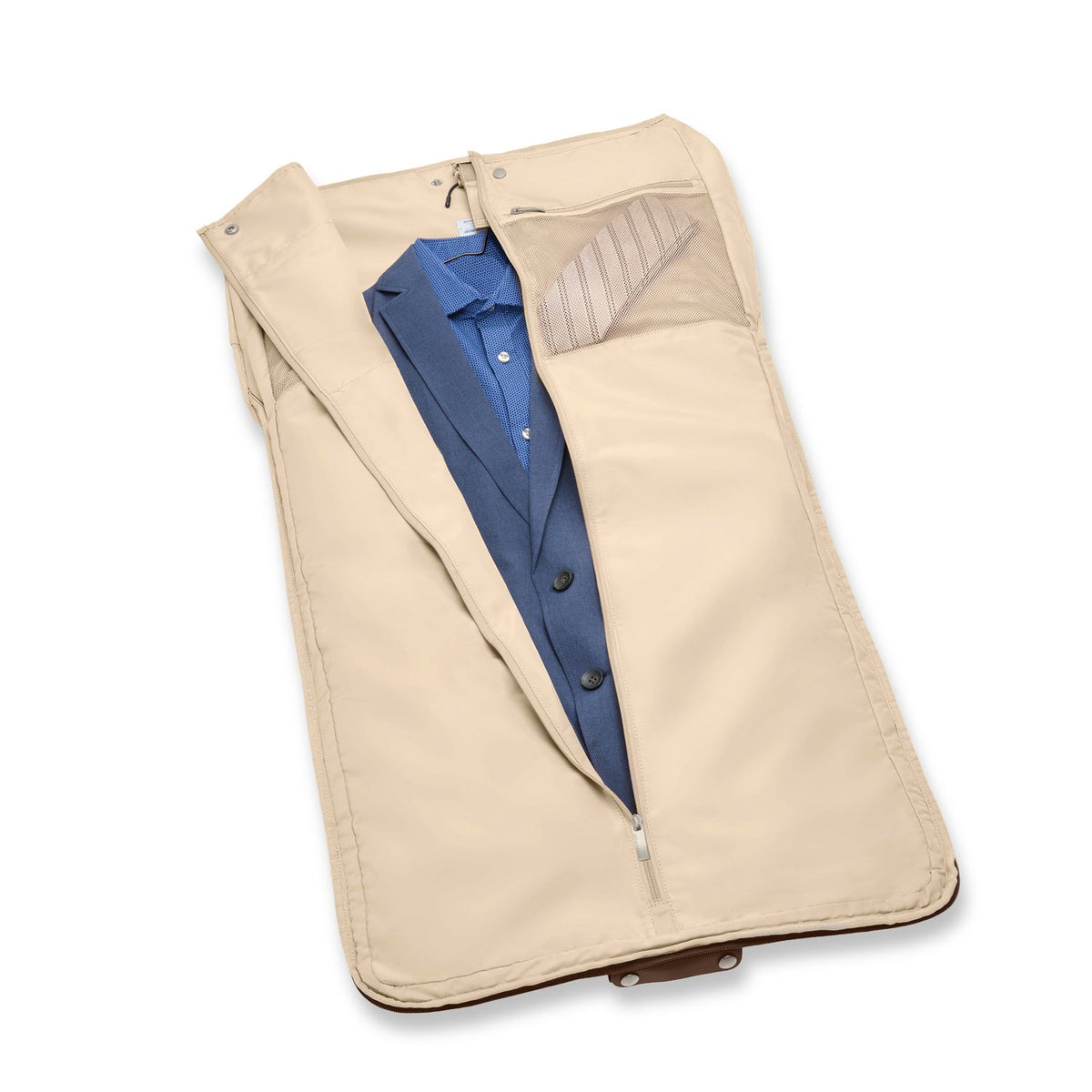 Briggs & Riley Baseline Garment Duffle in Chocolate — interior view 2