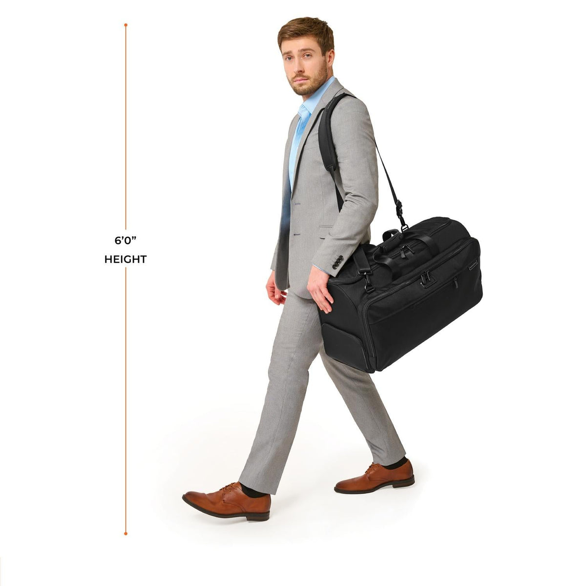 Briggs & Riley Baseline Garment Duffle in Black — lifestyle