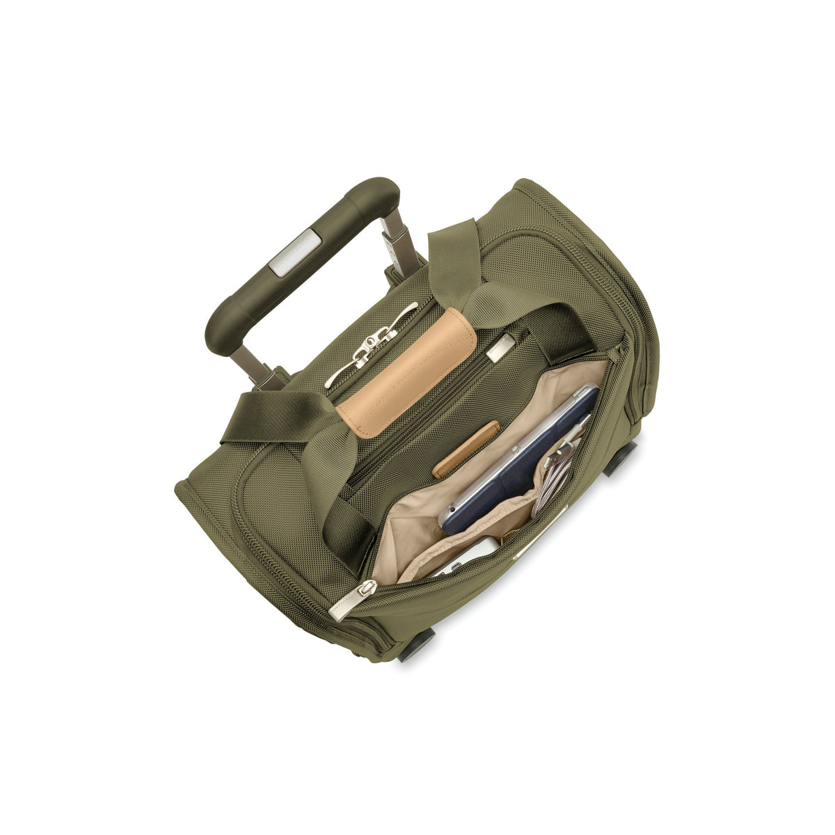 Briggs & Riley Baseline Cabin Spinner in Olive — interior view 2