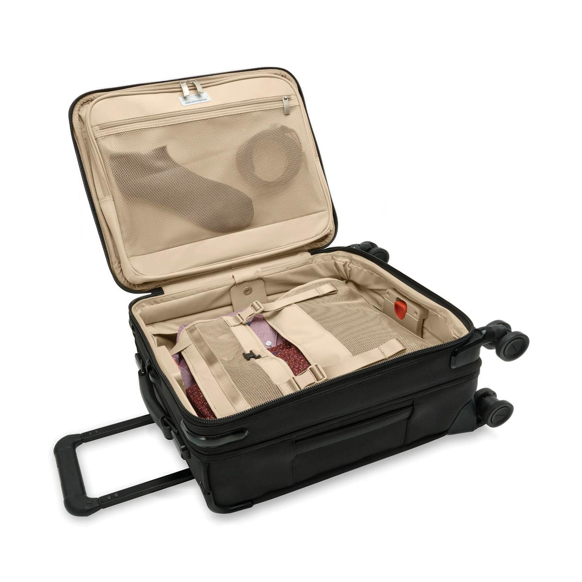 Briggs & Riley Baseline Compact 19" Carry-On Expandable Spinner in Black — interior view 3