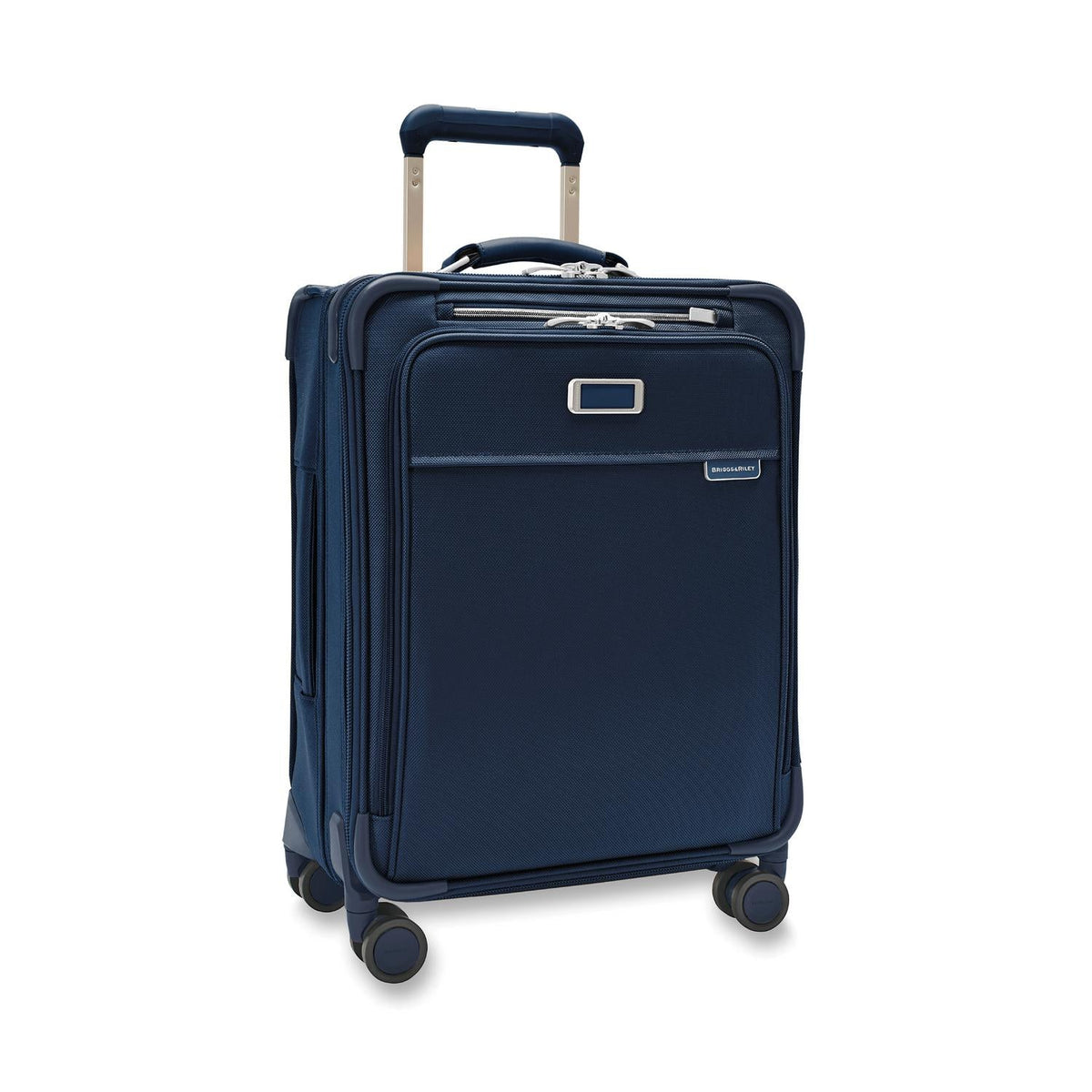 Briggs & Riley Baseline Global 21" Carry-On Expandable Spinner in Navy — angle view 2